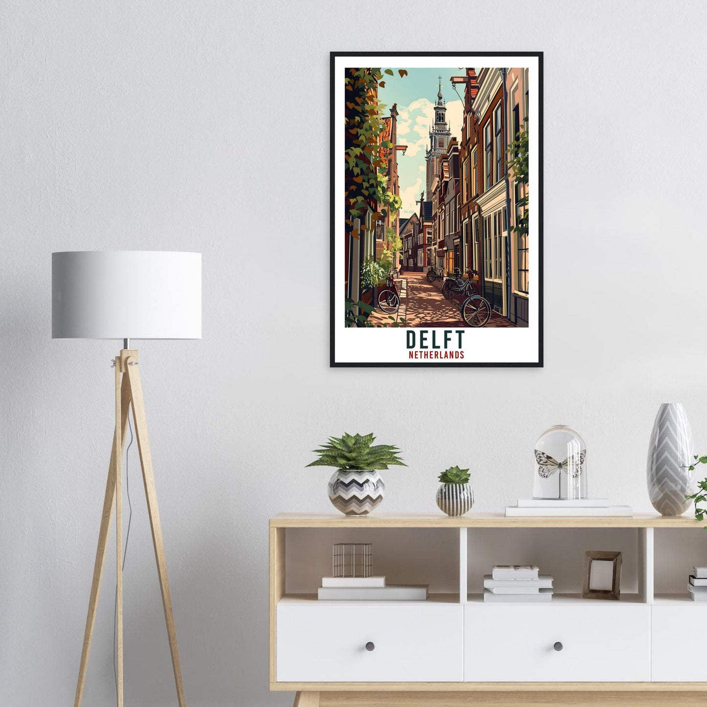 Delft Travel Print Holland Wall Art Wall Hanging Home Décor Delft Gift Art Lovers Gift Dutch Artwork Gift The Netherlands Travel Poster