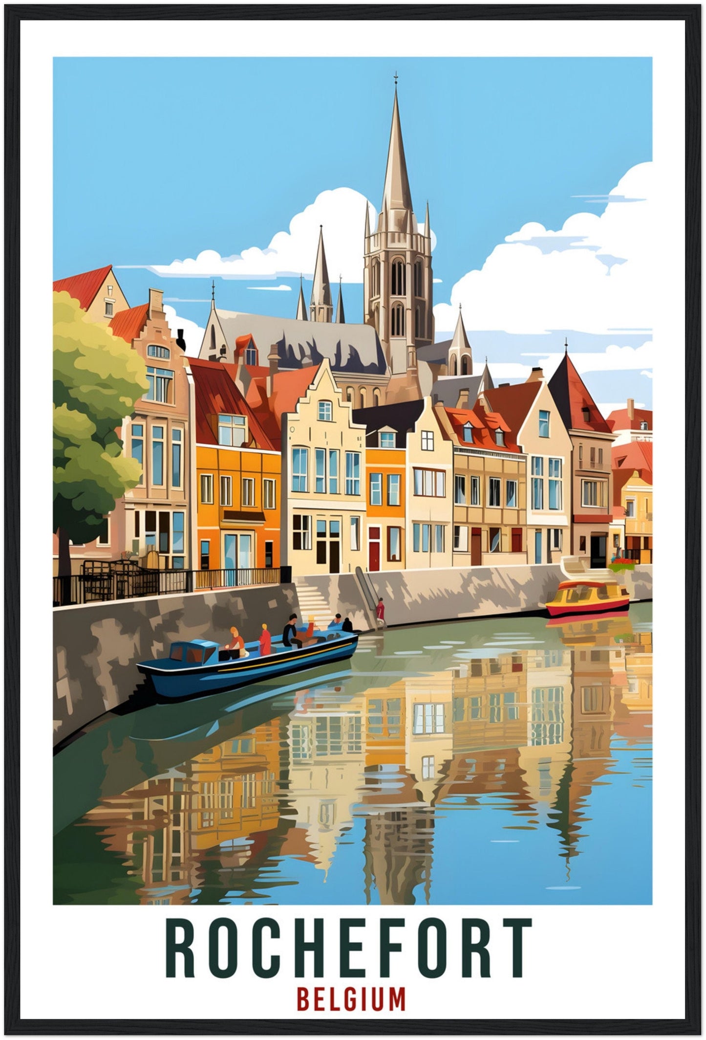 Rochefort Travel Poster Wall Art Rochefort Belgium Décor Artwork Wall Hanging Rochefort Art Gift Rochefort Travel Print Belgian Art Lovers