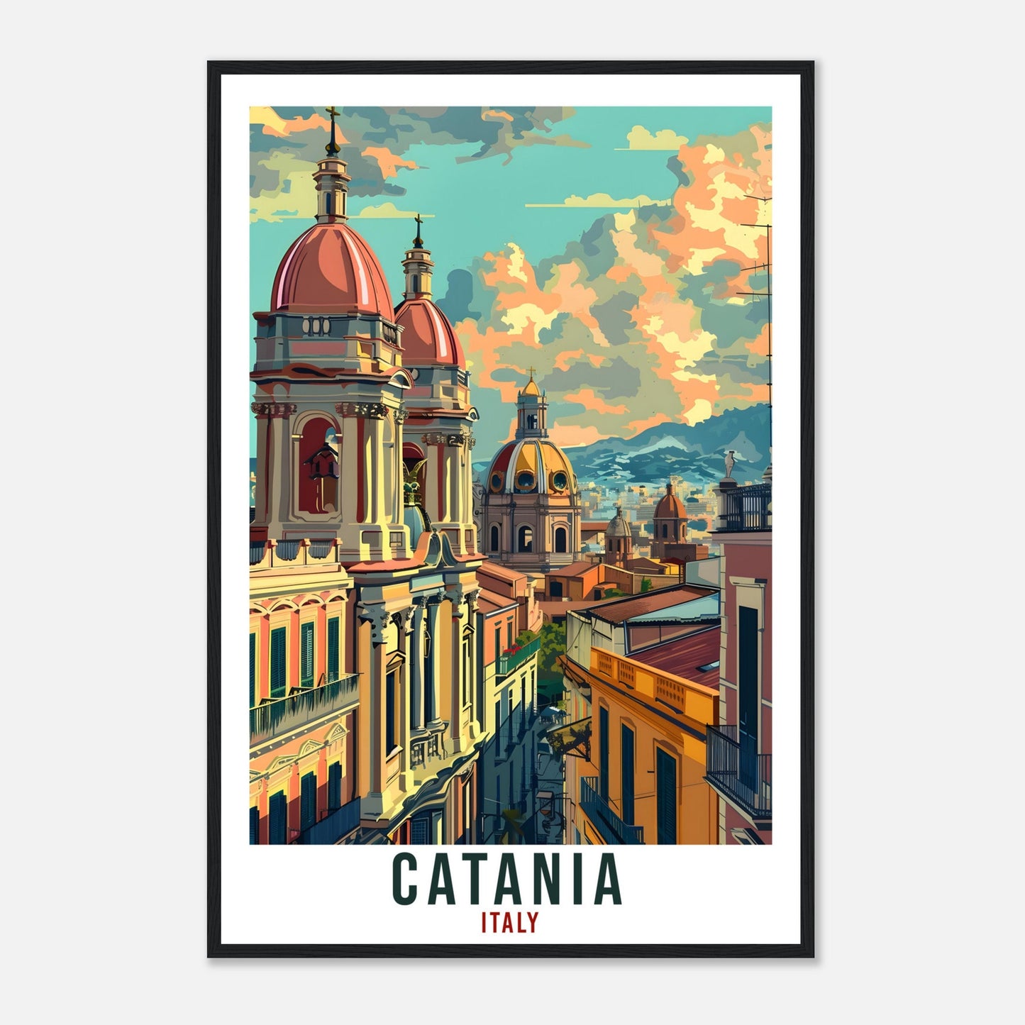 Catania Travel Print Italy Wall Art Wall Hanging Home Living Décor Catania Gift Art Lovers Gift Sicily Artwork Gift Italian Travel Poster