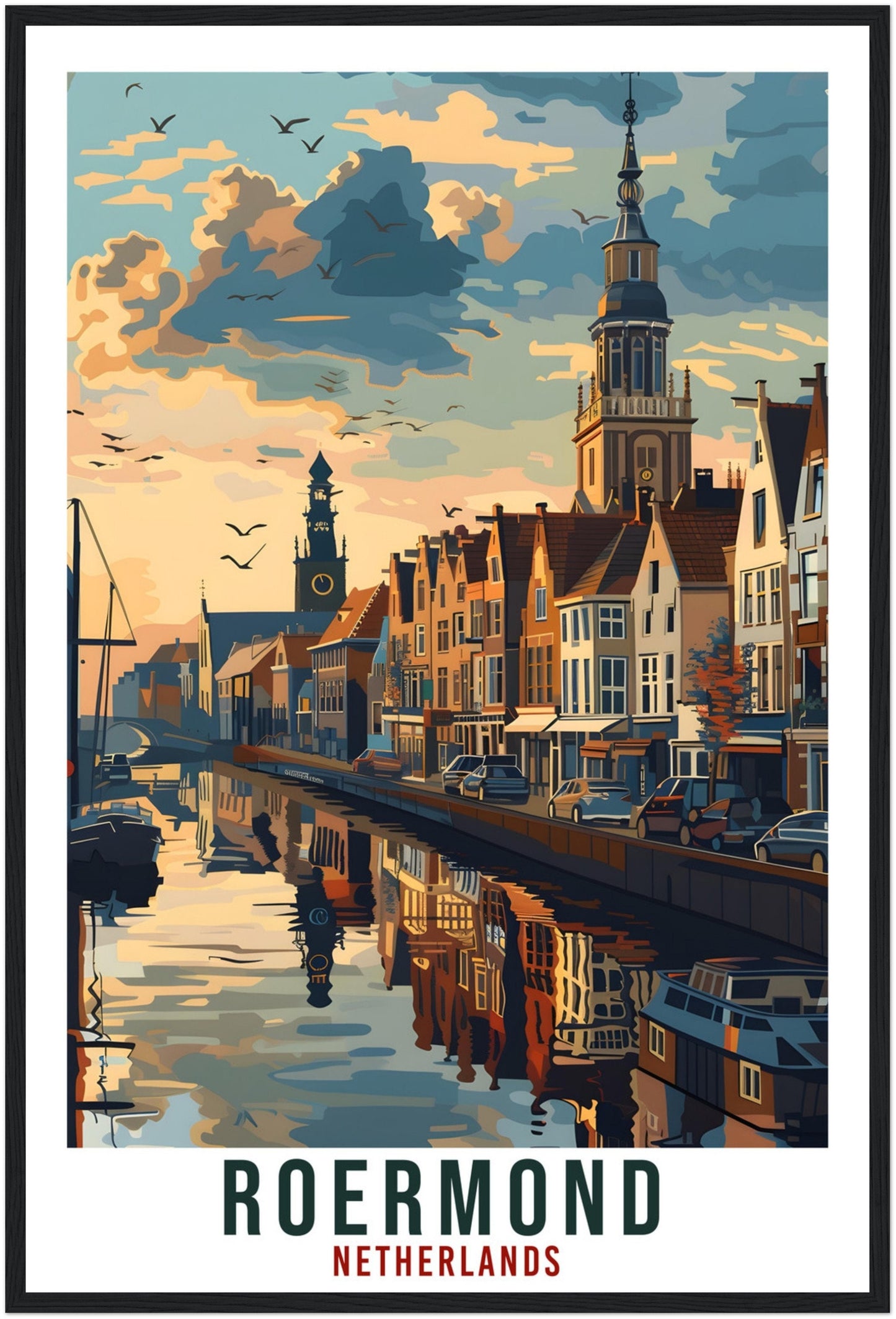 Roermond Travel Print Holland Wall Art Wall Hanging Home Décor Roermond Gift Art Print Gift Dutch Artwork Gift The Netherlands Travel Poster