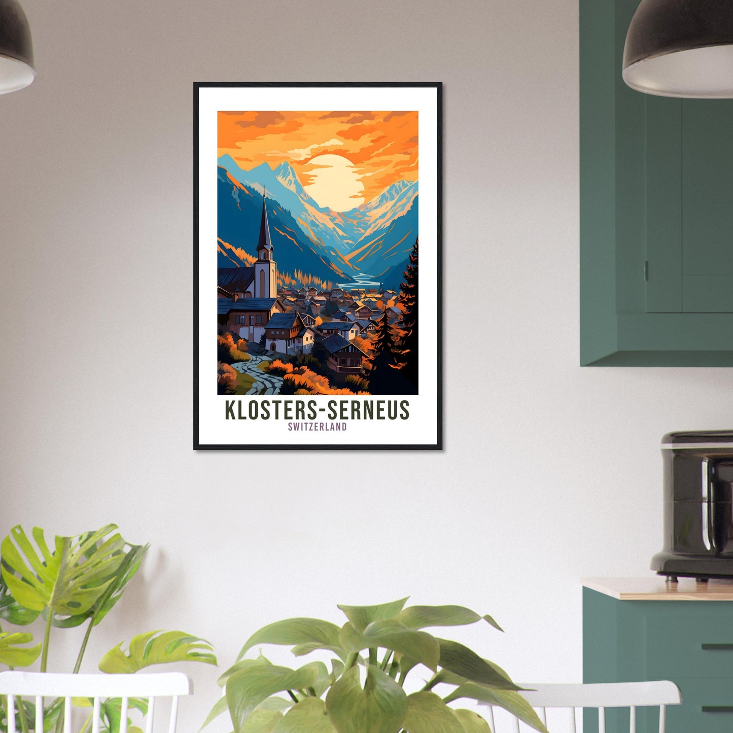 Klosters-Serneus Travel Print Wall Art Switzerland Wall Art Klosters-Serneus Art Print Travel Poster Swiss Landscape Switzerland Travel Art
