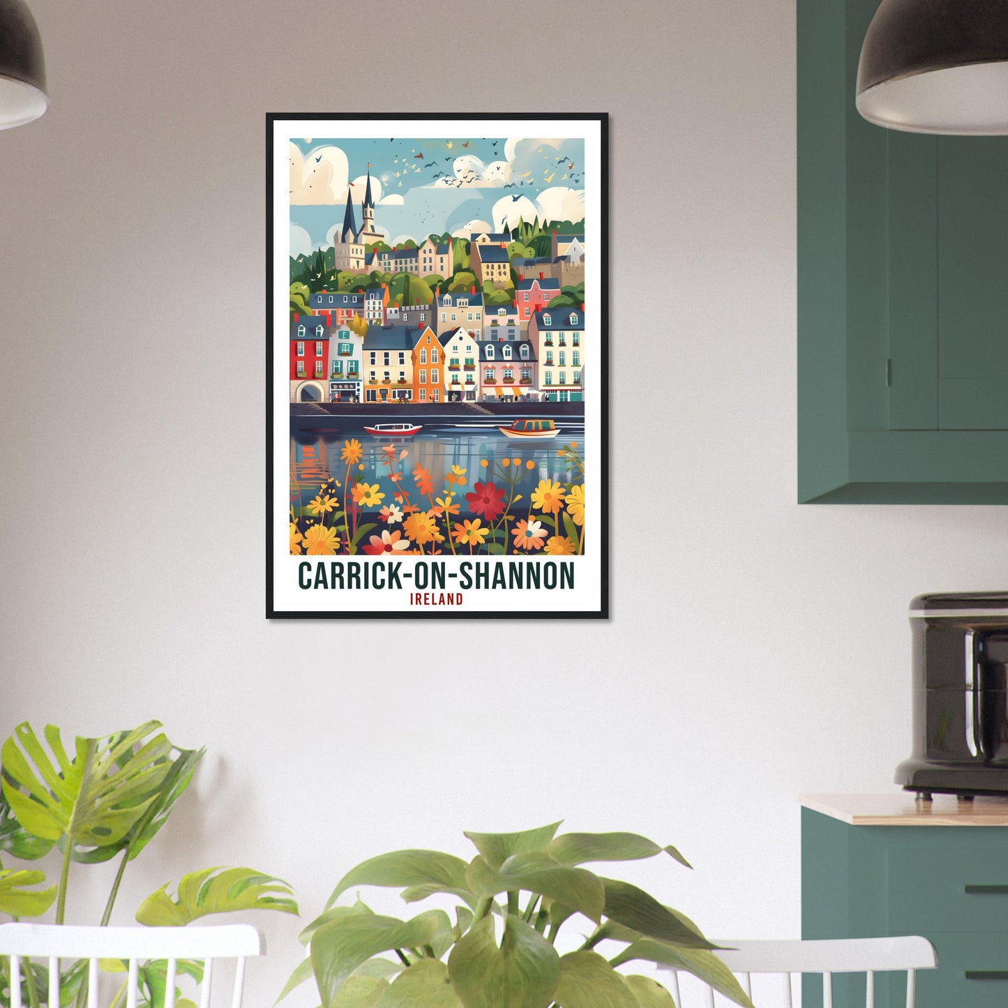 Carrick-On-Shannon Travel Print Ireland Wall Art Wall Hanging Home Living Décor Art Lovers Gift Irish Artwork Gift Ireland Travel Poster