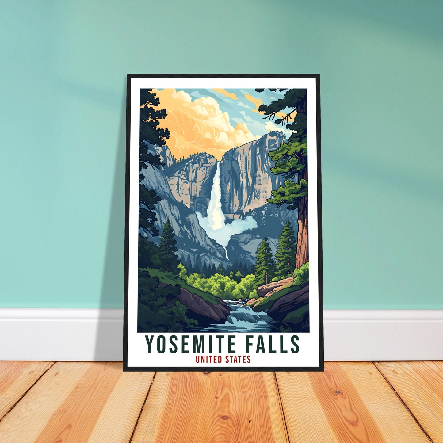 Yosemite Falls Travel Print California Home Decoration USA City Wall Art Gift Wall Hanging Art Lover Artwork Yosemite Falls Travel Poster