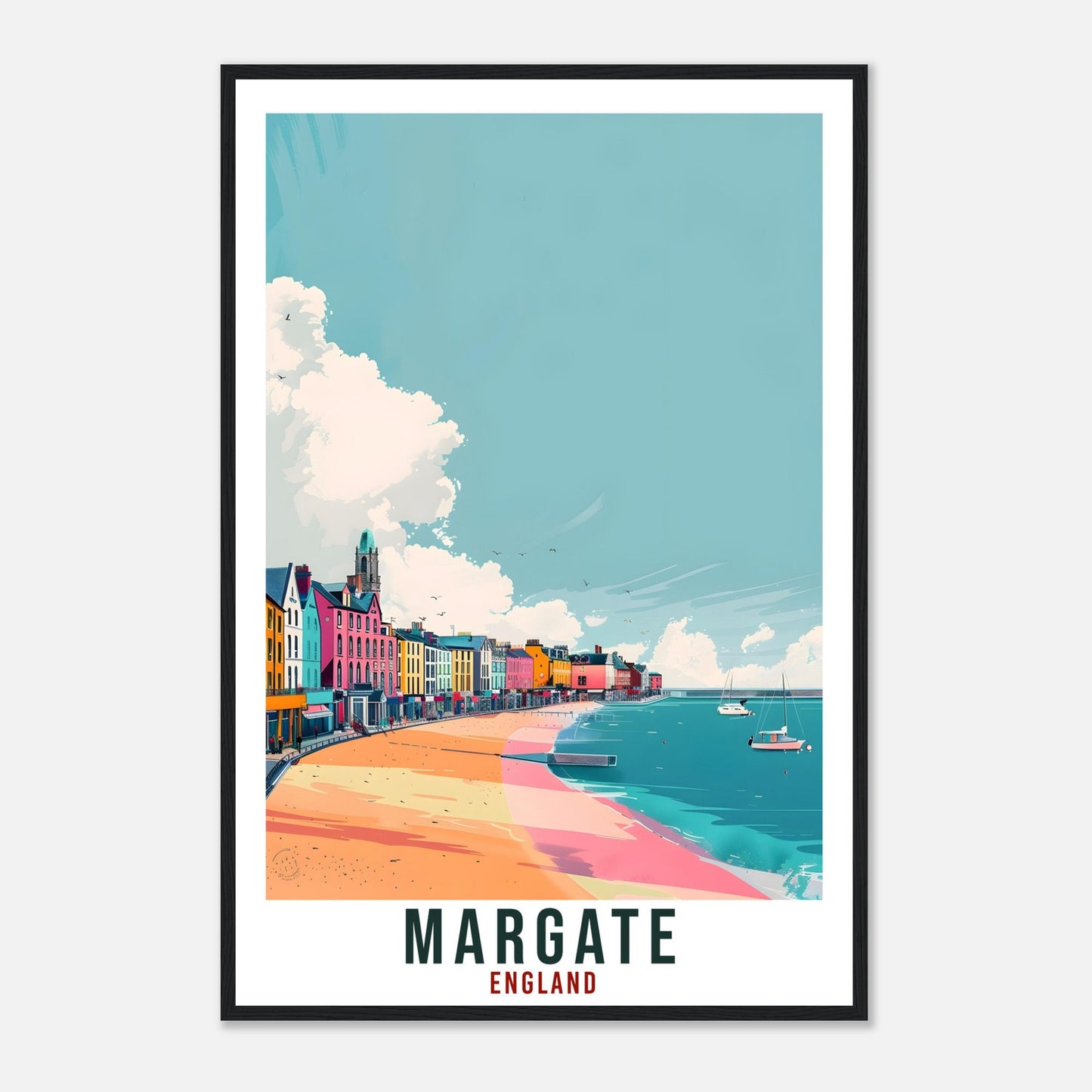 Margate Travel Print Wall Art Wall Hanging Home Living Décor Margate Gift Art Lovers Gift UK Artwork Print Margate England Travel Poster