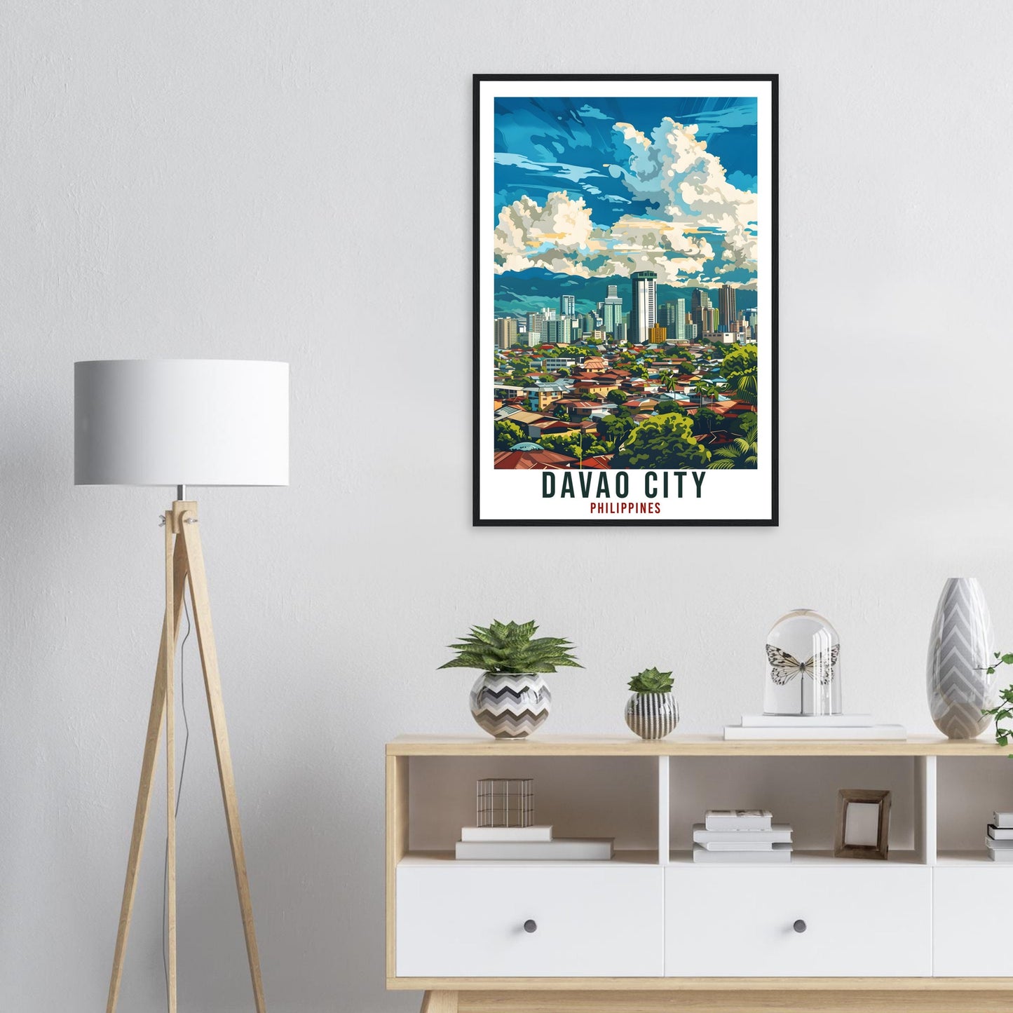 Davao City Philippines Travel Print Wall Art Wall Hanging Home Décor Davao City Gift Landmark Artwork Travel Art Philippines Travel Poster