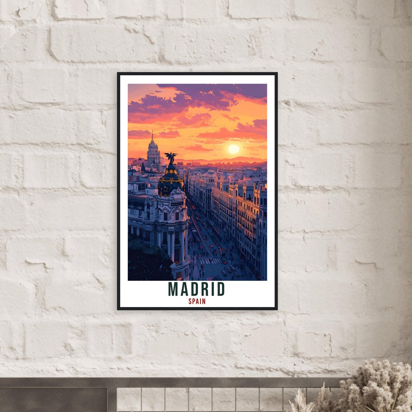 Madrid Travel Print Spain Home Decor Madrid Wall Art Gift Wall Hanging Art Lover Madrid City Skyline Spain Artwork Travel Poster Travel Art