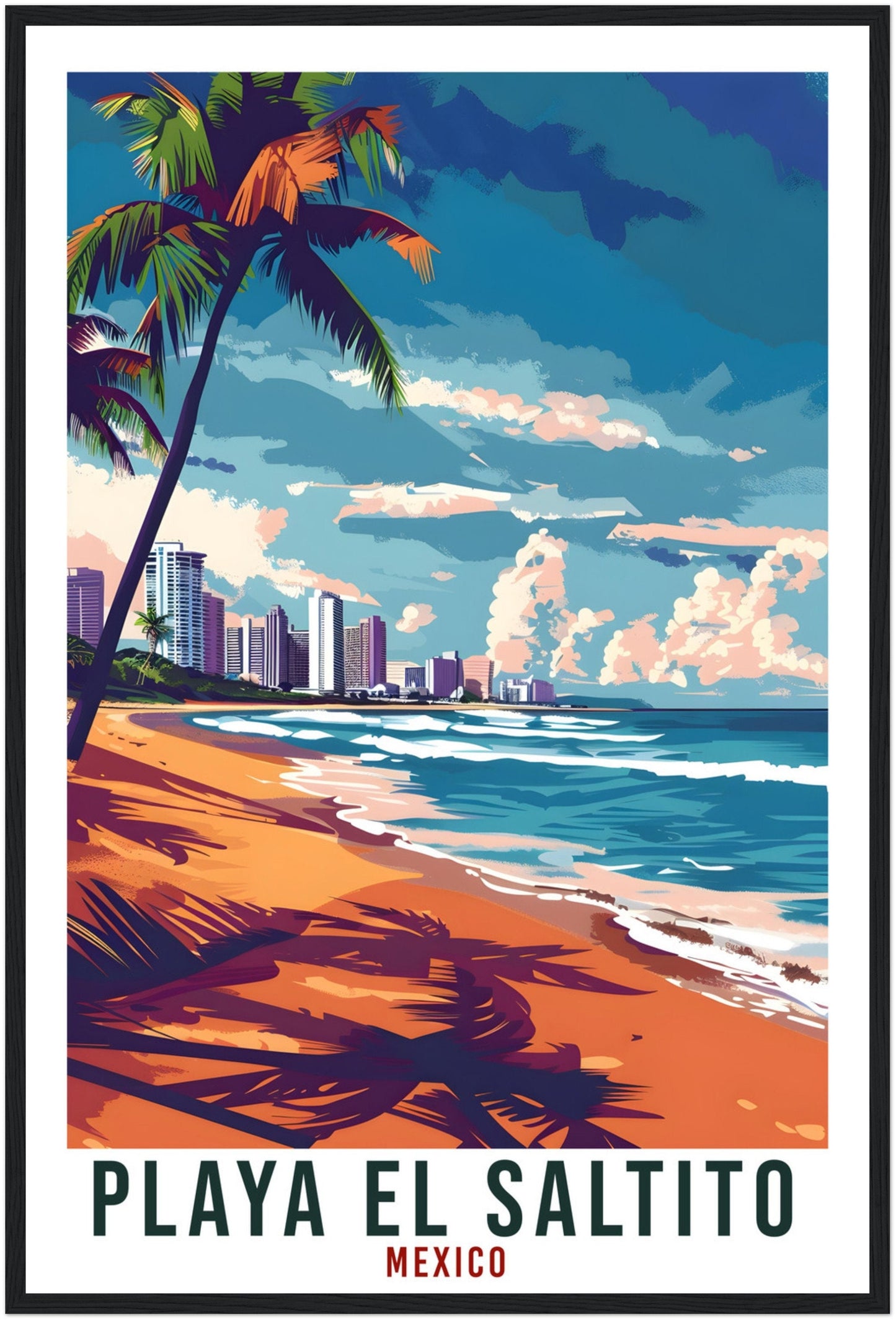 Playa El Saltito Mexico Travel Print Mexico Wall Art Wall Hanging Home Décor Playa Saltito Gift Mexico Artwork South America Travel Poster