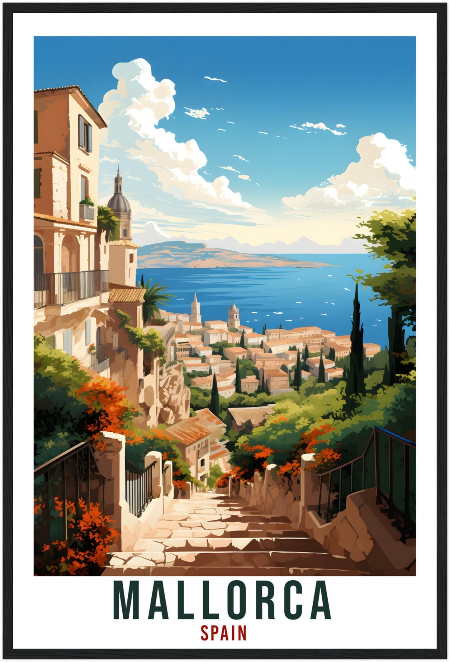 Mallorca Travel Print Spain Home Decor Mallorca Spanish Island Wall Art Gift Wall Hanging Art Lover Spain Artwork Mallorca Travel Poster