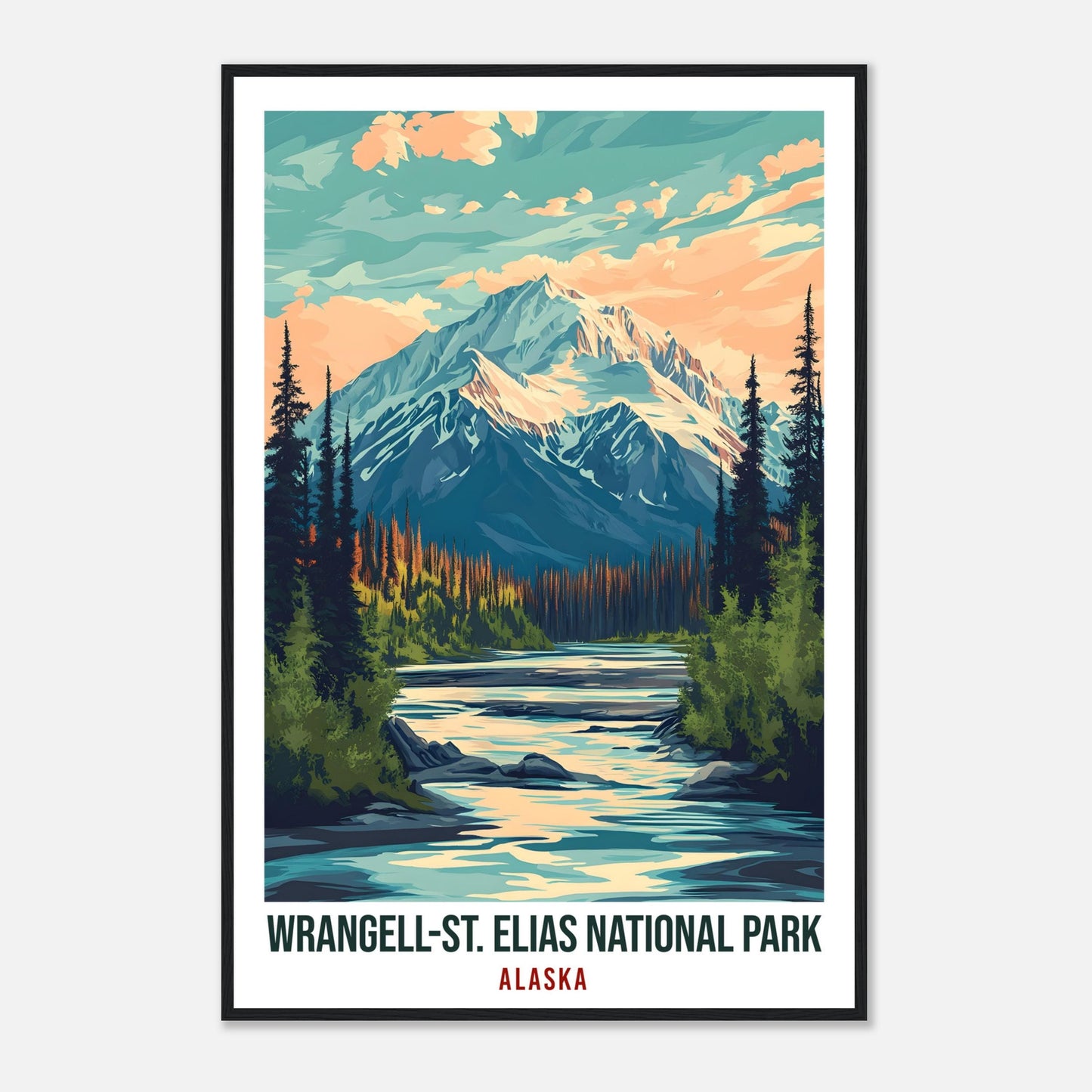 Wrangell-St. Elias National Park Alaska USA Travel Print Wall Art Wall Hanging Home Décor Alaska Gift Travel Art USA Artwork Travel Poster