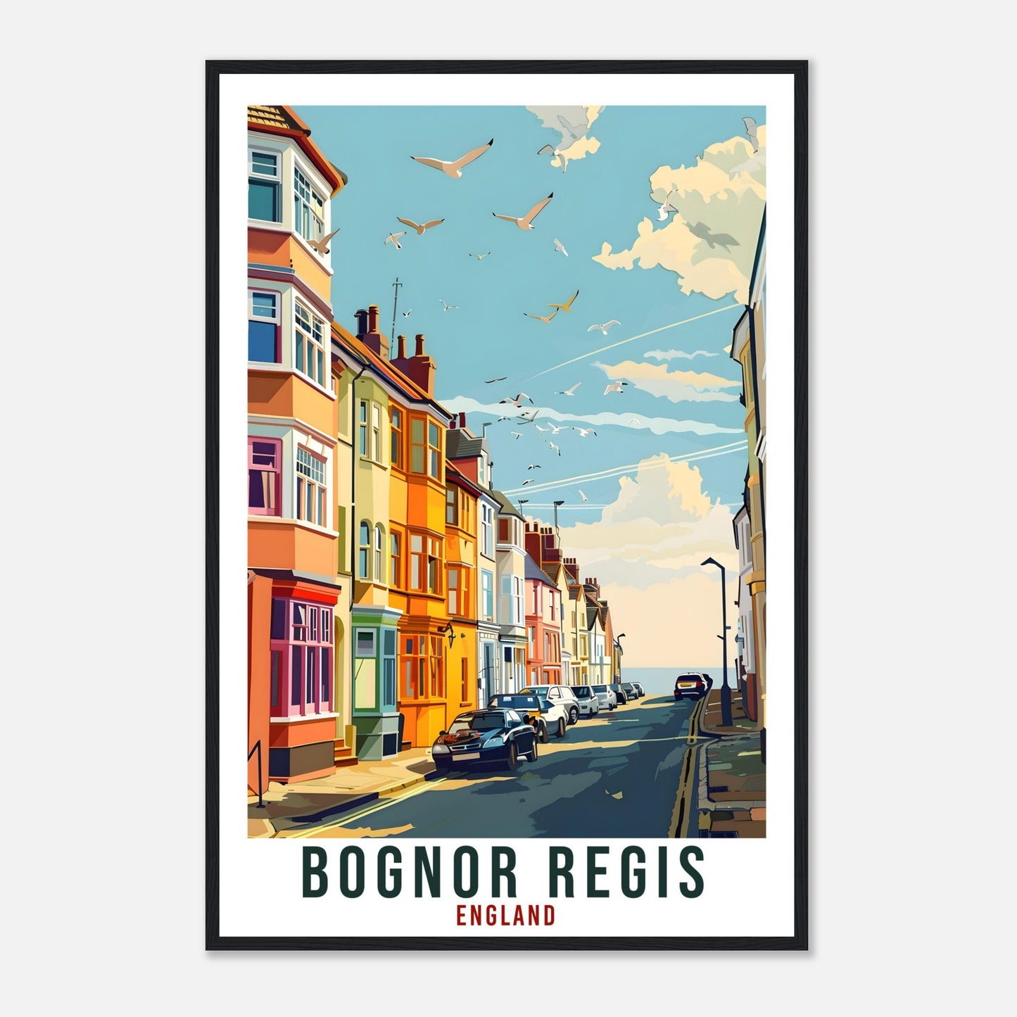 Bognor Regis Travel Print Wall Art Wall Hanging Home Living Décor Bognor Regis Gift Art Lovers UK Artwork Gift Print England Travel Poster
