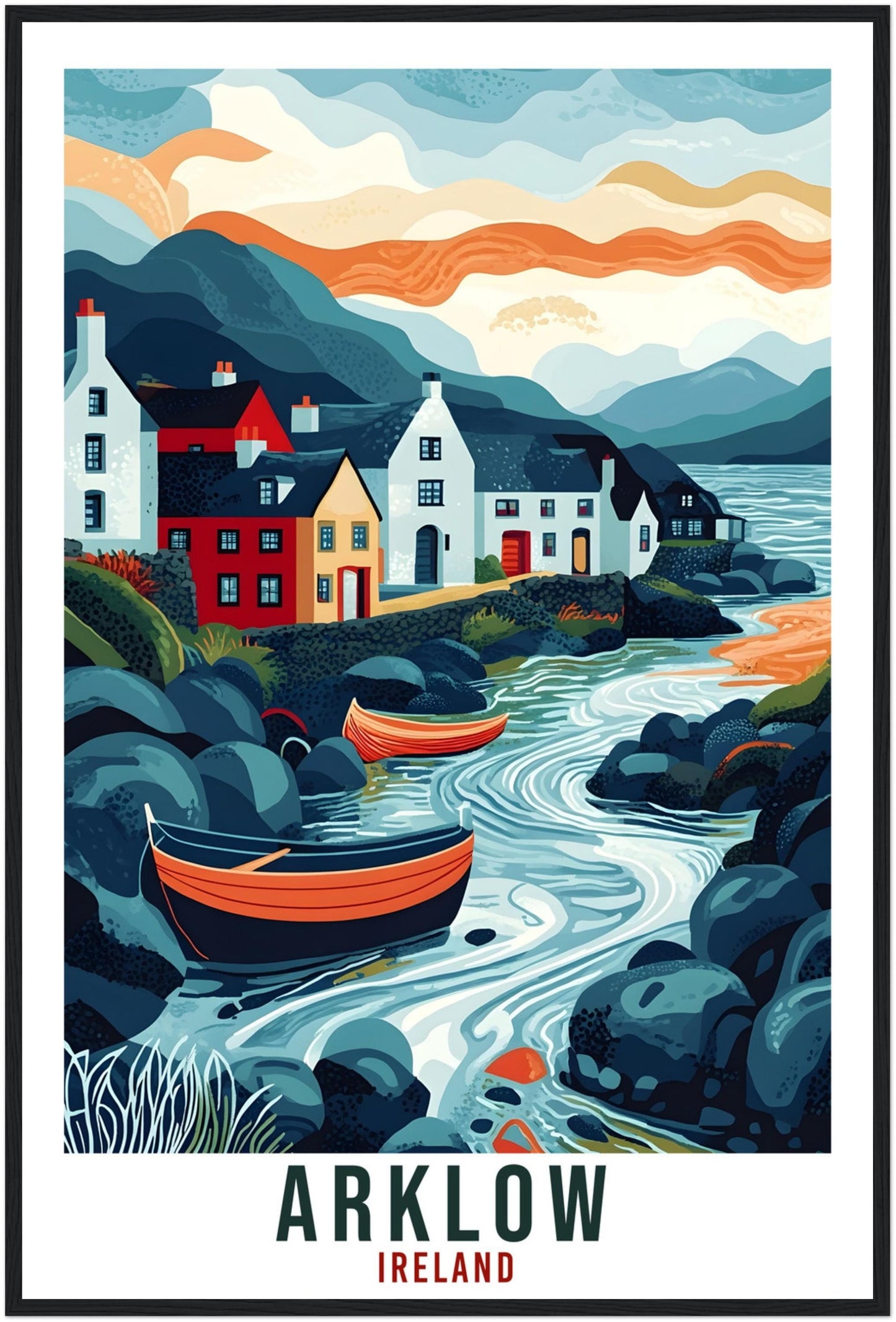 Arklow Travel Print Ireland Home Decor Arklow Wall Art Wall Hanging Art Lover Irish Artwork Travel Poster Arklow Ireland Travel Art Gift