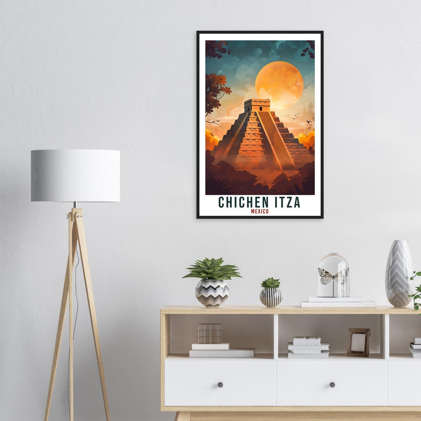Chichen Itza Mexico Travel Print Mexico Wall Art Wall Hanging Home Décor Chichen Itza Mexico Landmark Artwork South America Travel Poster