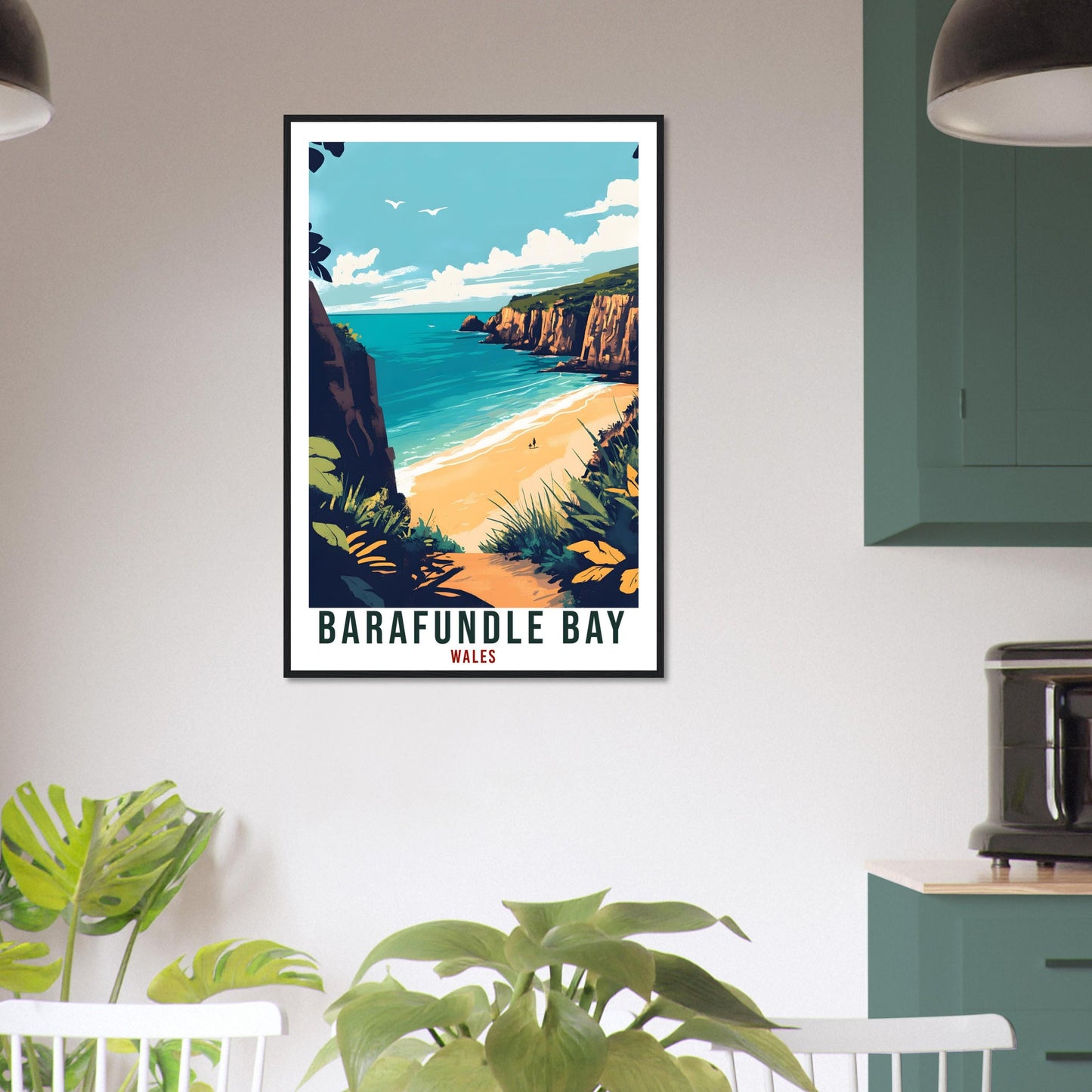 Barafundle Bay Travel Print Wales Home Decor Barafundle Bay Wall Art Wall Hanging Art Lover Wales Artwork Travel Poster Barafundle Bay Gift