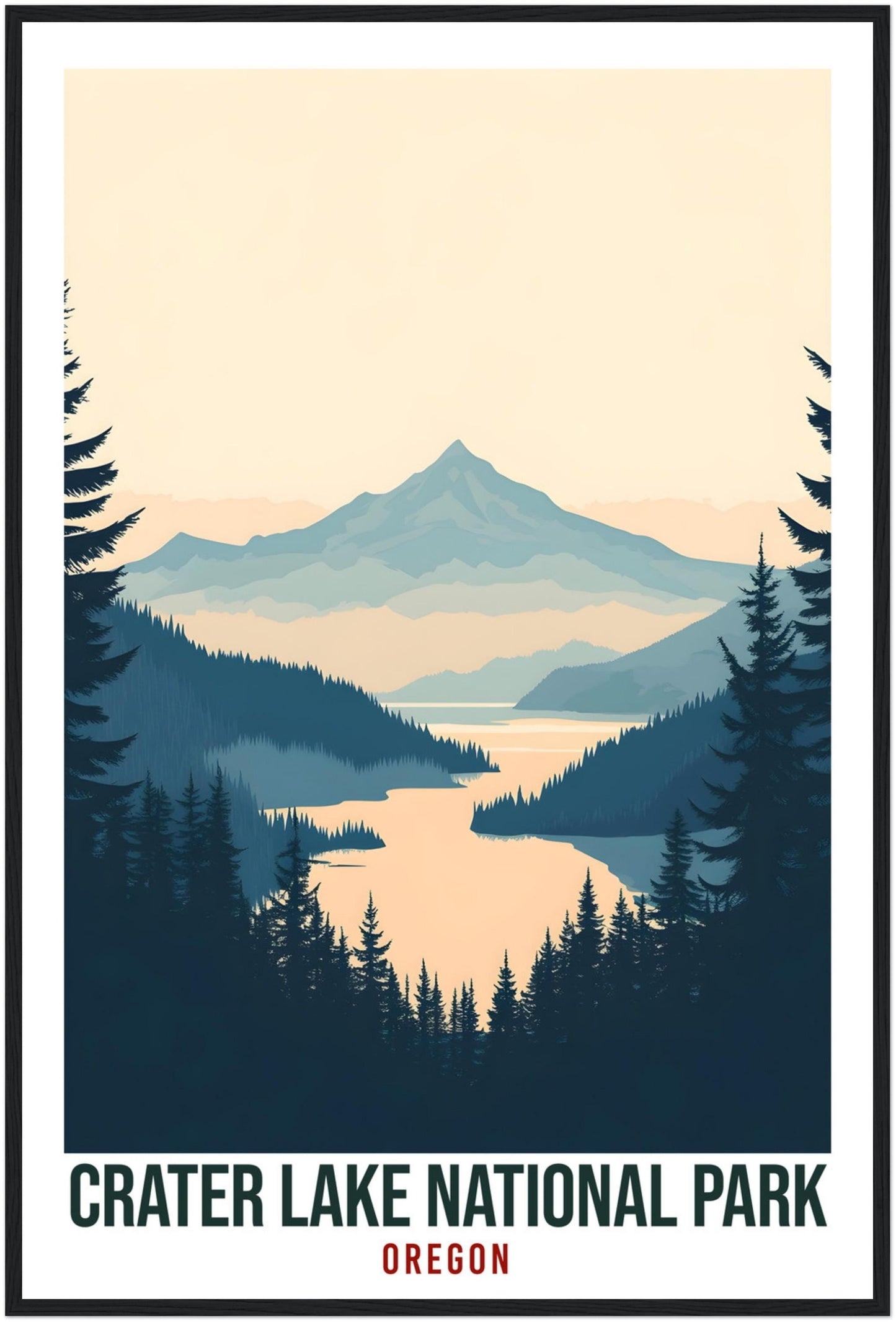 Crater Lake National Park USA Travel Print Wall Art Wall Hanging Home Décor Crater Lake Gift Travel Art USA Oregon Artwork Travel Poster