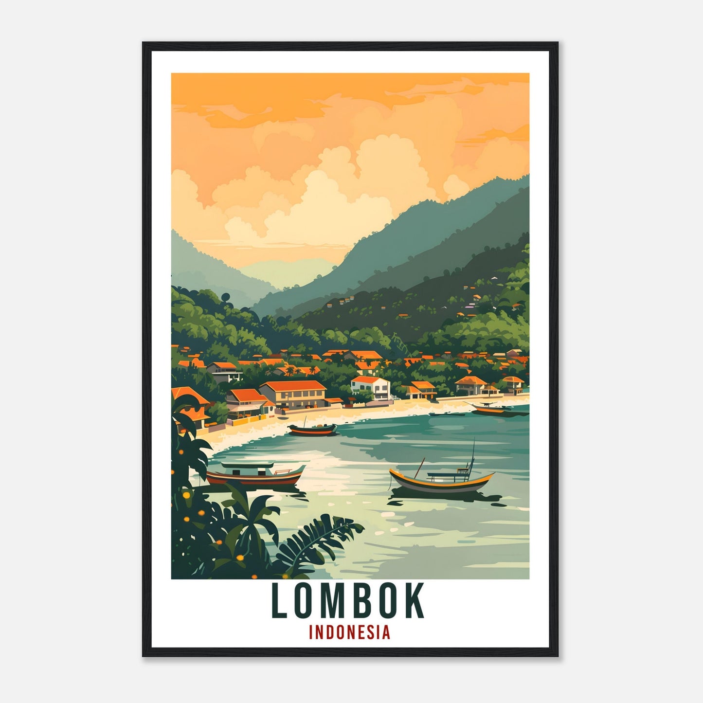 Lombok Travel Print Bali Wall Art Indonesia Wall Hanging Home Décor Lombok Gift Landmark Artwork Travel Art Indonesia Lombok Travel Poster