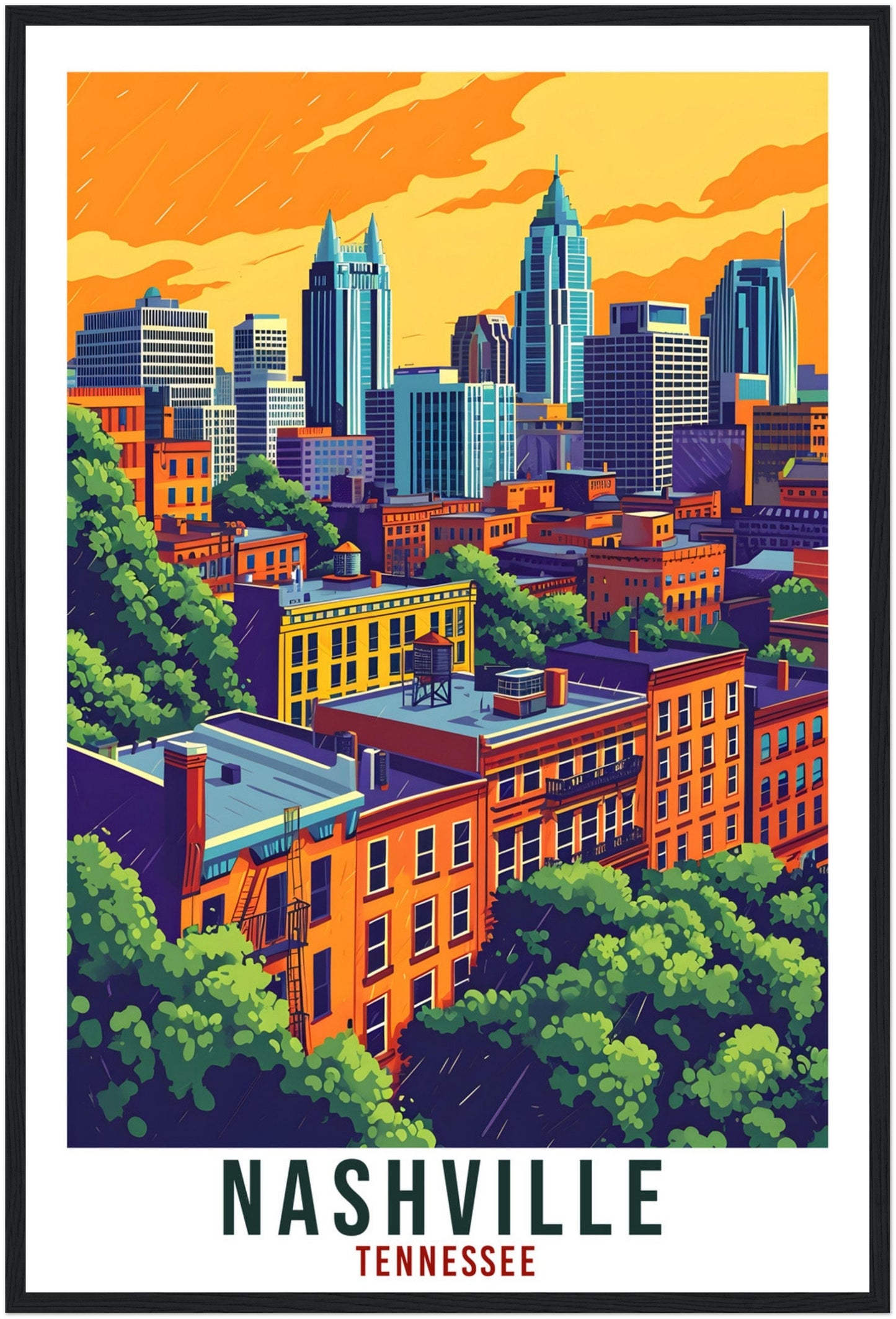 Nashville Travel Print Tennessee Home Decoration USA City Wall Art Gift Wall Hanging Art Lover Tennessee Artwork Nashville Travel Poster