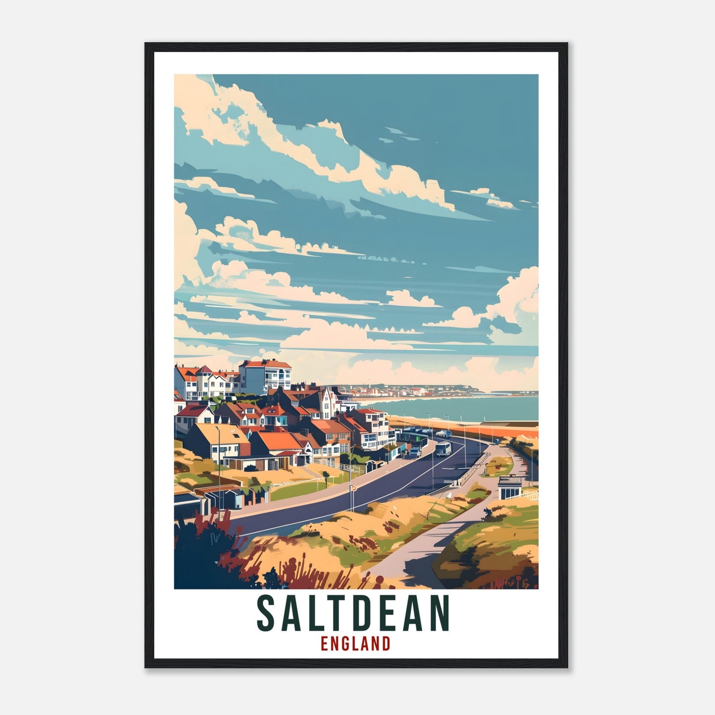 Saltdean Travel Print Wall Art Wall Hanging Home Living Décor Saltdean Gift Art Lovers Gift UK Artwork Gift Print England Travel Poster