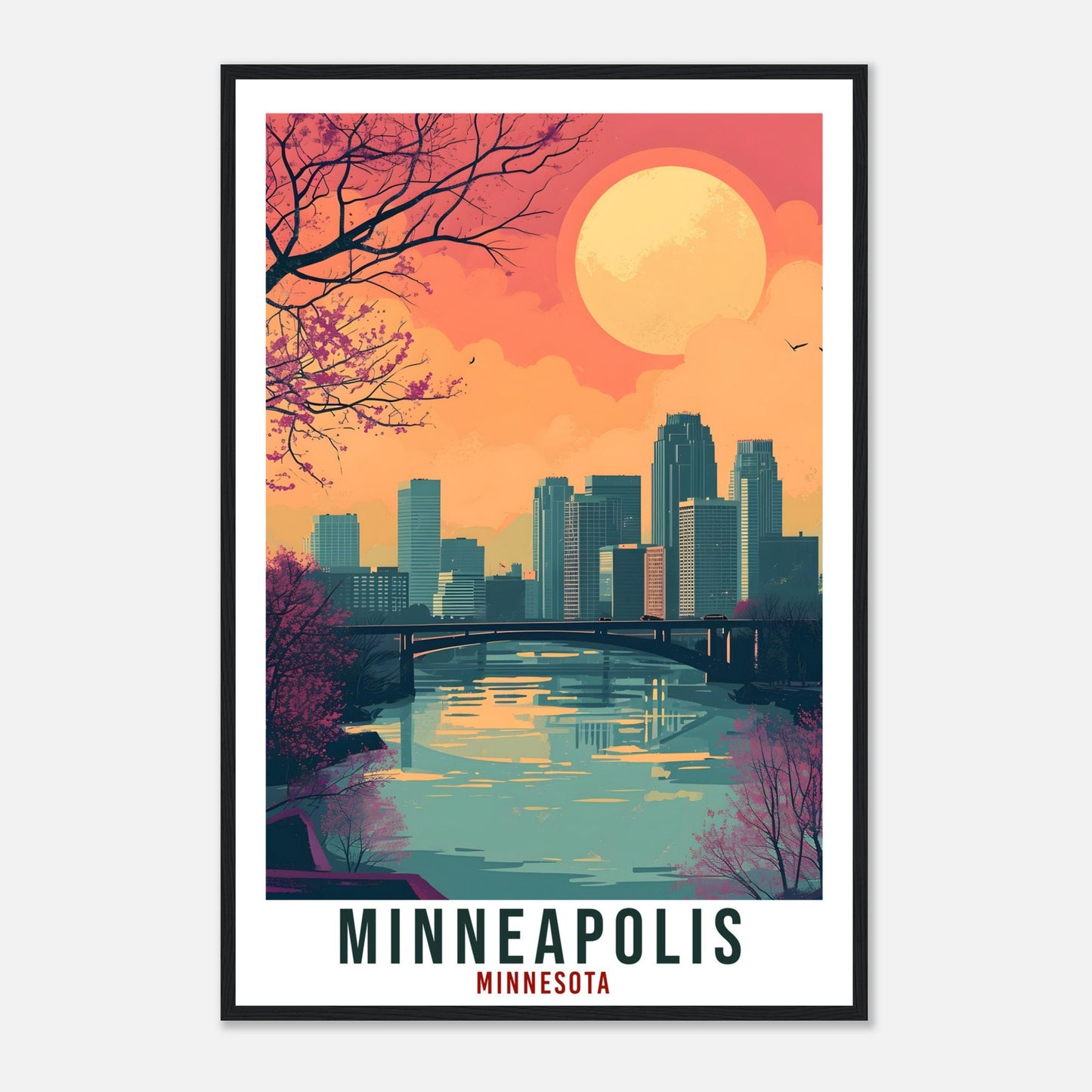 Minneapolis Travel Print Minnesota Home Decoration USA City Wall Art Gift Wall Hanging Art Lover Minnesota Artwork Minneapolis Travel Poster