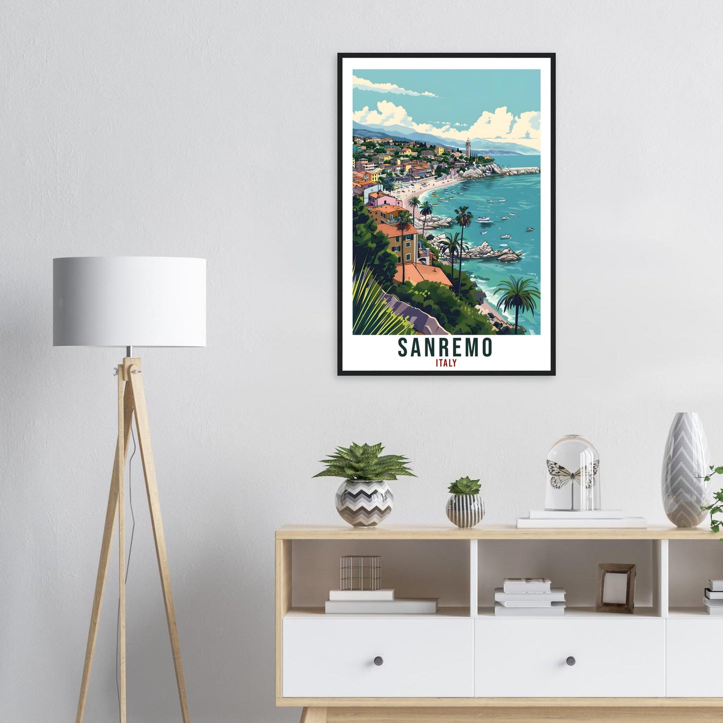 Sanremo Travel Print Italy Wall Art Wall Hanging Home Living Décor Sanremo Gift Art Lovers Gift Italy Artwork Gift Italian Travel Poster