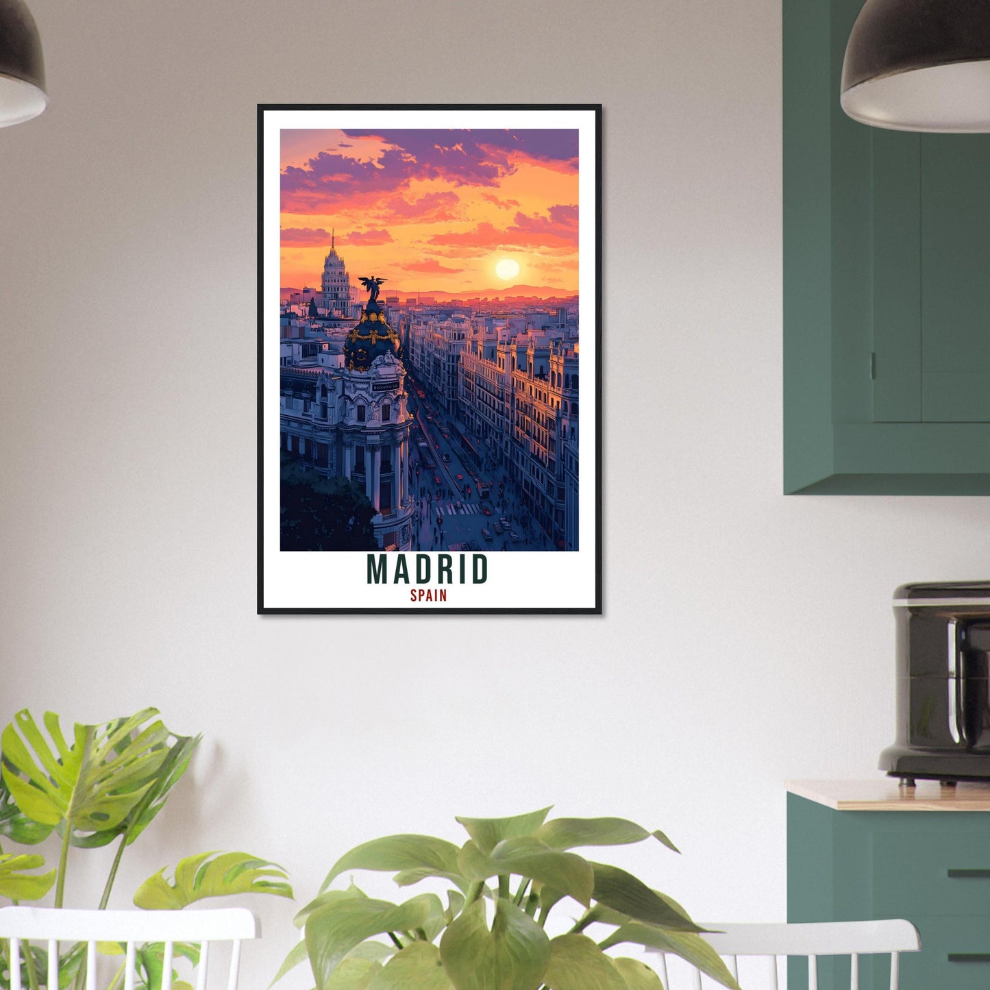 Madrid Travel Print Spain Home Decor Madrid Wall Art Gift Wall Hanging Art Lover Madrid City Skyline Spain Artwork Travel Poster Travel Art