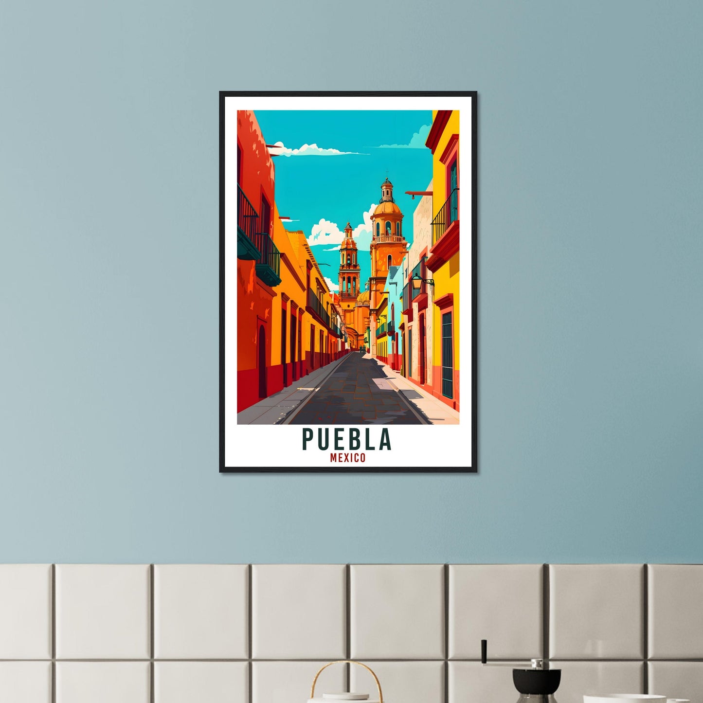Puebla Mexico Travel Print Mexico Wall Art Wall Hanging Home Décor Puebla Gift Mexico Landmark Artwork Travel Art Mexican Travel Poster