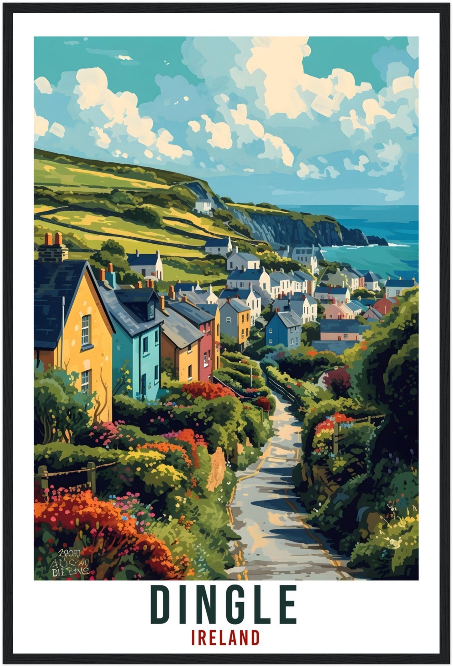 Dingle Travel Print Ireland Home Decoration Dingle Irish Town Wall Art Gift Wall Hanging Art Lover Irish Artwork Dingle Travel Poster