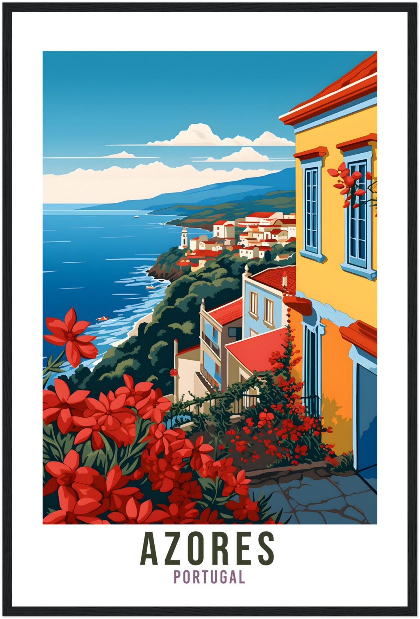 Azores Travel Print Wall Art Azores Wall Hanging Portugal Gift Azores Wall Art Print Art Print Azores Travel Gift Azores Travel Poster