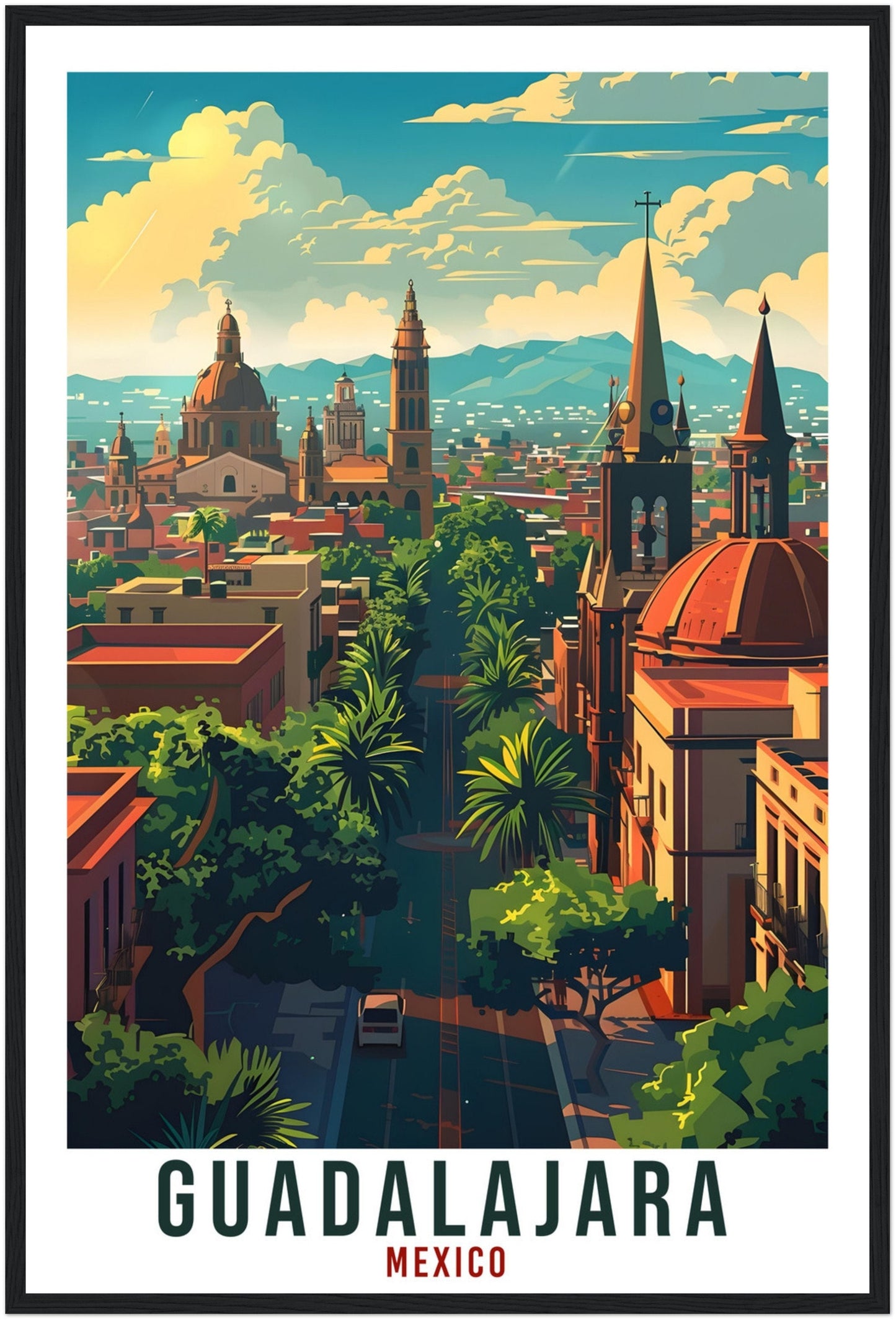 Guadalajara Mexico Travel Print Mexico Wall Art Wall Hanging Home Décor Guadalajara Gift Mexico Landmark Artwork Guadalajara Travel Poster