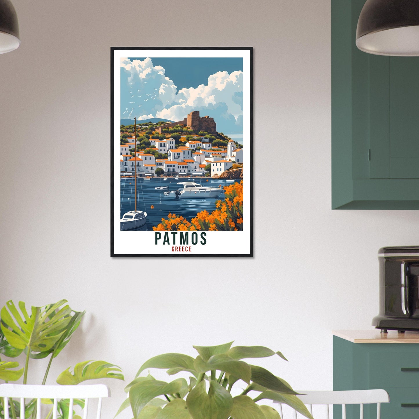 Patmos Travel Print Greece Home Decoration Patmos Greek Island Wall Art Gift Wall Hanging Art Lover Greece Artwork Patmos Gift Travel Poster
