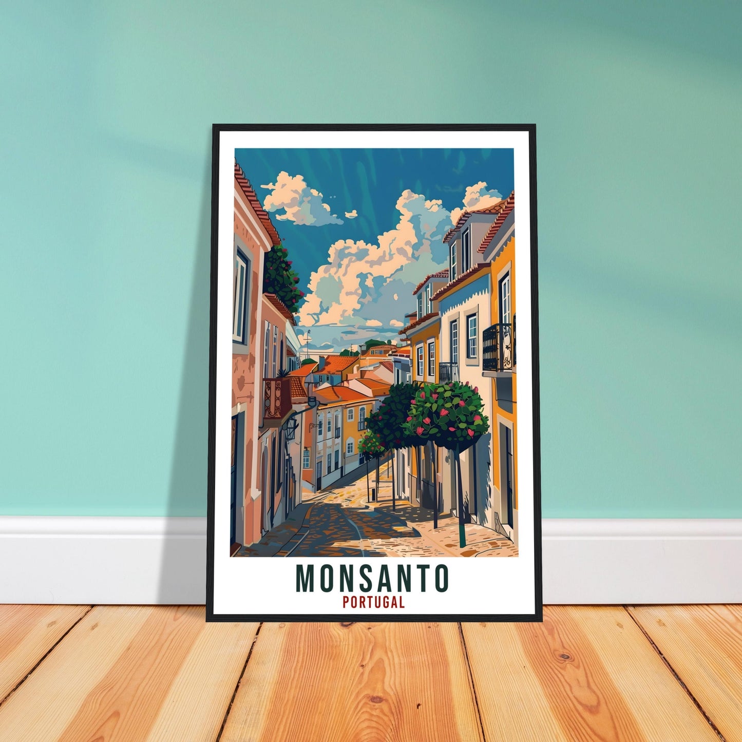 Monsanto Travel Print Portugal Wall Art Wall Hanging Home Décor Monsanto Gift Portugal Landmark Artwork Gift Portugal Holiday Travel Poster