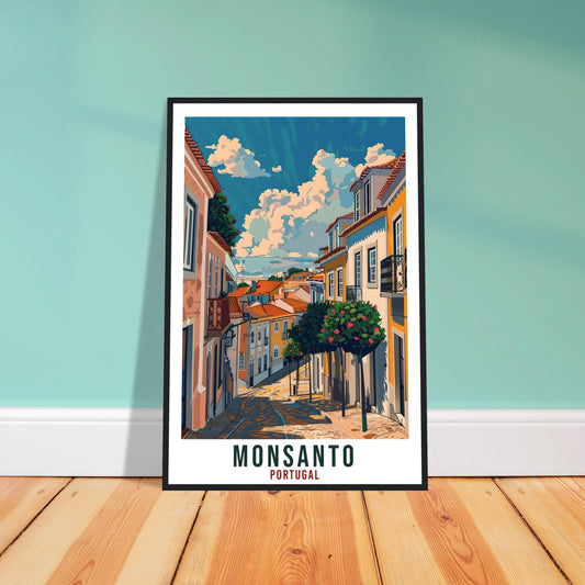 Monsanto Travel Print Portugal Wall Art Wall Hanging Home Décor Monsanto Gift Portugal Landmark Artwork Gift Portugal Holiday Travel Poster