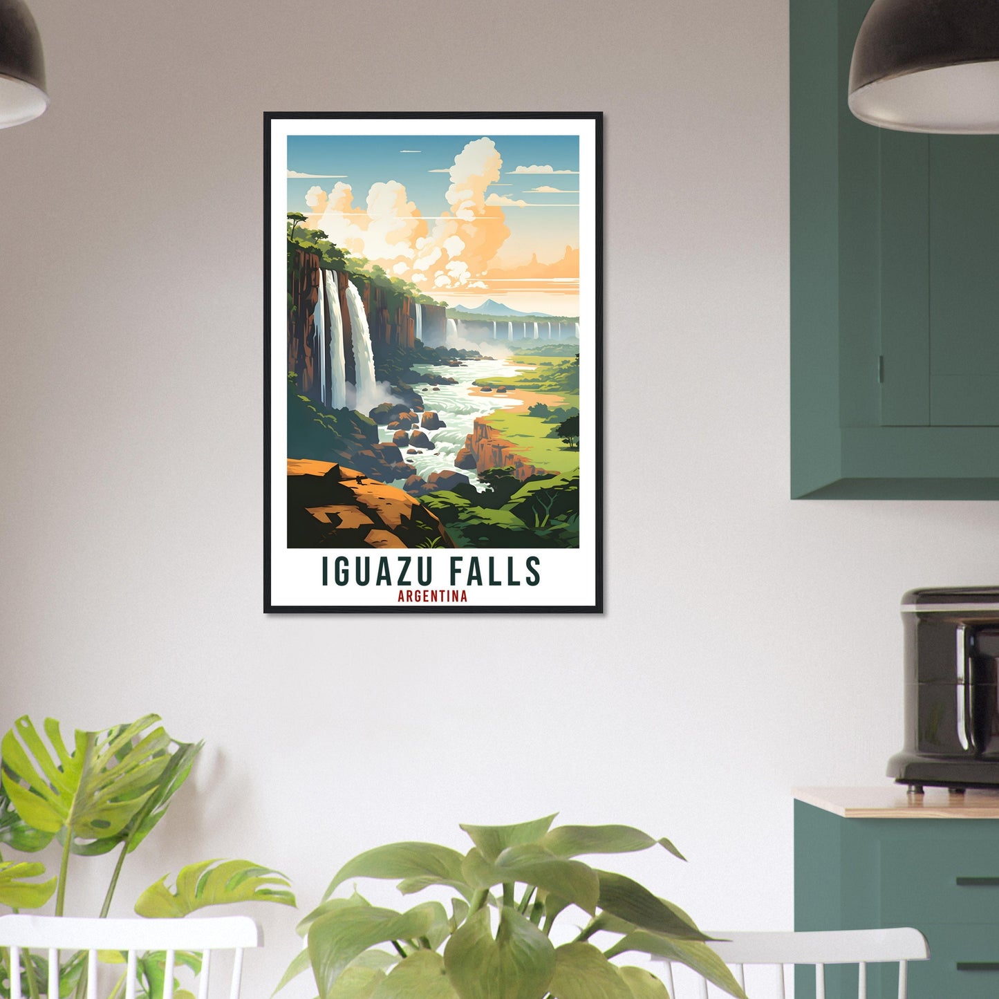 Iguazu Falls Travel Print Wall Art Iguazu Falls Argentina City Landscape Artwork Iguazu Art Gift Iguazu Travel Poster Argentinian Art Lovers