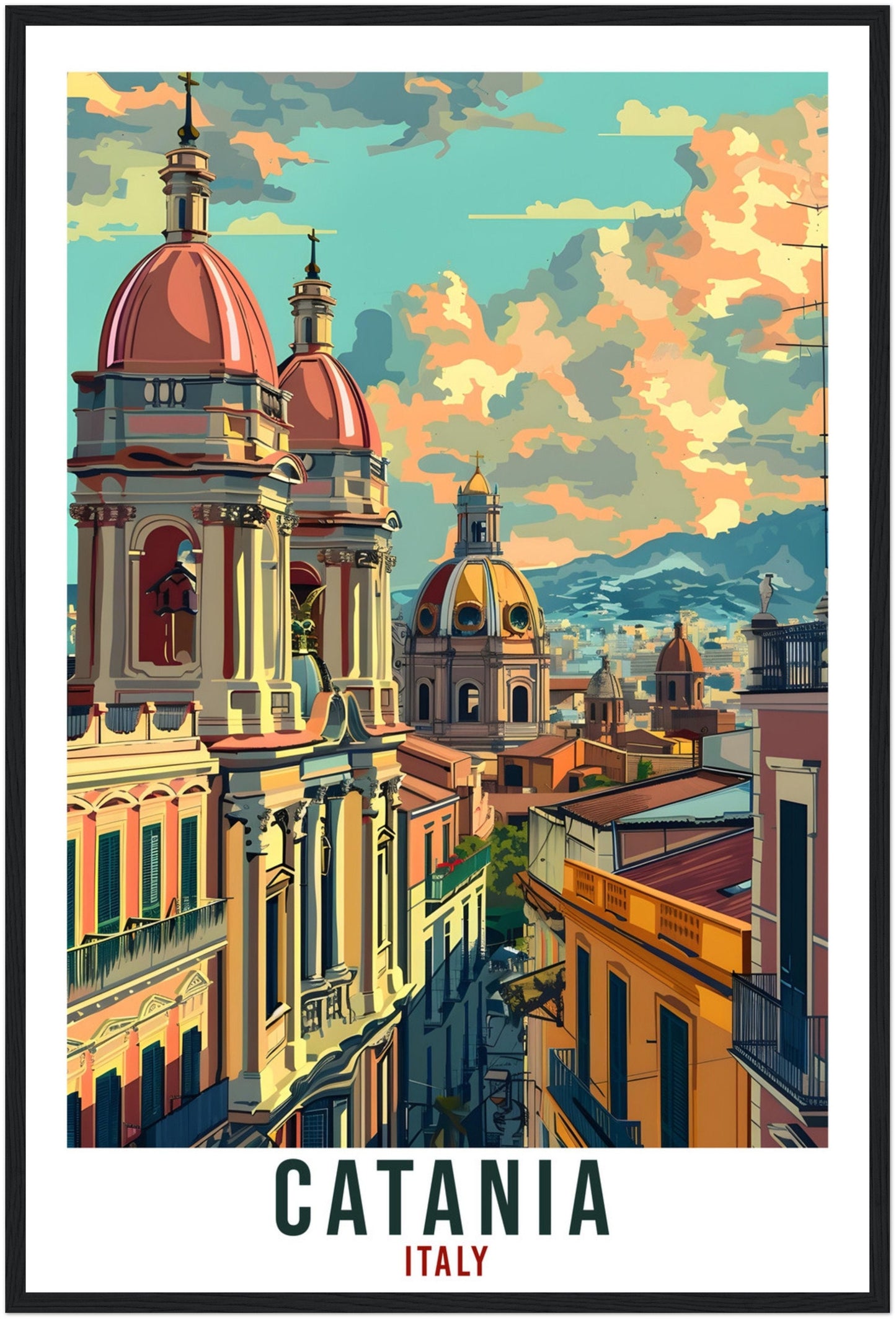 Catania Travel Print Italy Wall Art Wall Hanging Home Living Décor Catania Gift Art Lovers Gift Sicily Artwork Gift Italian Travel Poster