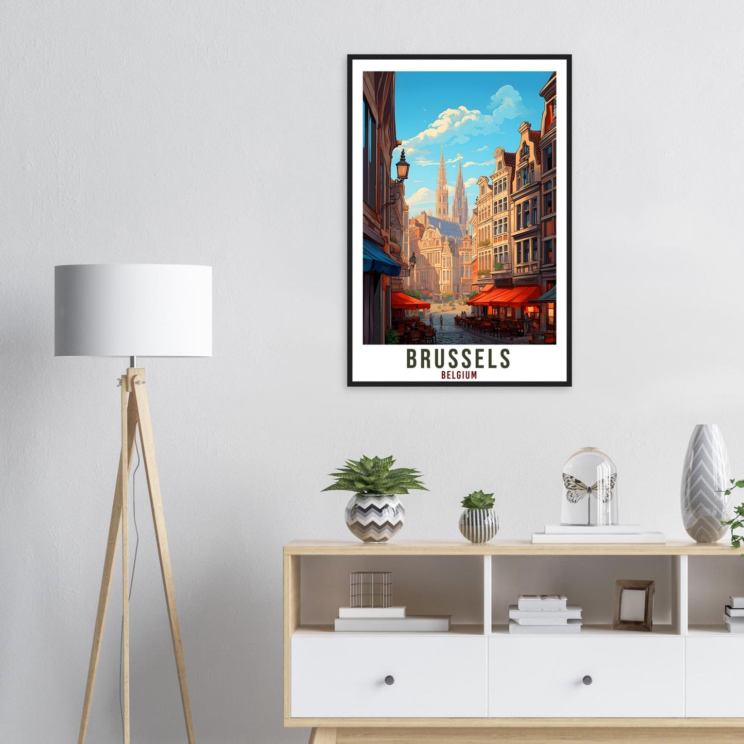 Brussels Travel Poster Wall Art Brussels Belgium Artwork Wall Hanging Brussels Wall Art Gifts Brussels Travel Print Belgian Art Lovers