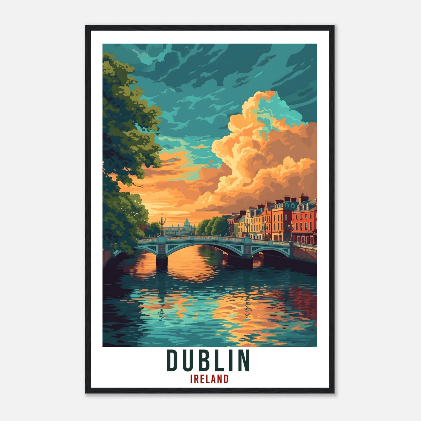 Dublin Travel Print Ireland Home Decoration Irish Dublin Wall Art Gift Wall Hanging Art Lover Irish Artwork Ireland Dublin Travel Poster