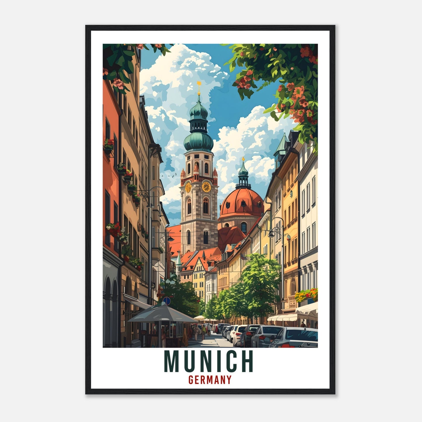 Munich Travel Print Germany Home Decoration Munich German City Wall Art Gift Wall Hanging Art Lover Germany Artwork Munich Travel Poster
