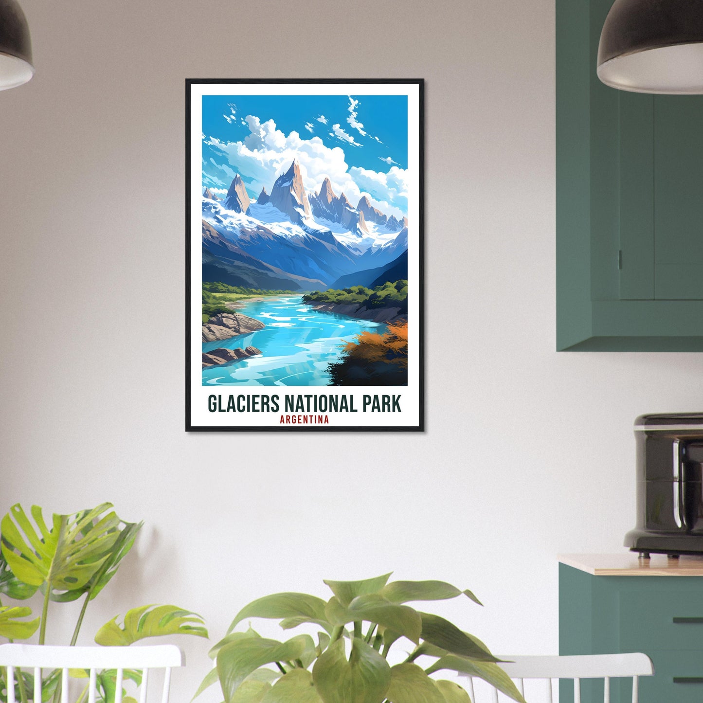 Glacier National Park Travel Print Wall Art Argentina Glacier Landscape Artwork Art Gifts Travel Poster Argentinian National Park Art