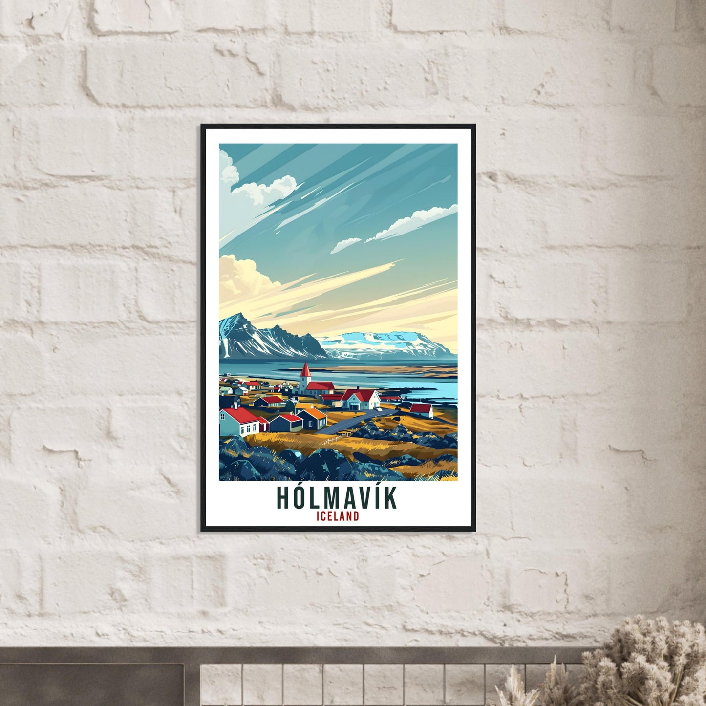 Hólmavík Iceland Travel Print Wall Art Wall Hanging Home Décor Hólmavík Travel Art Iceland Hólmavík Artwork City Landscape Travel Poster