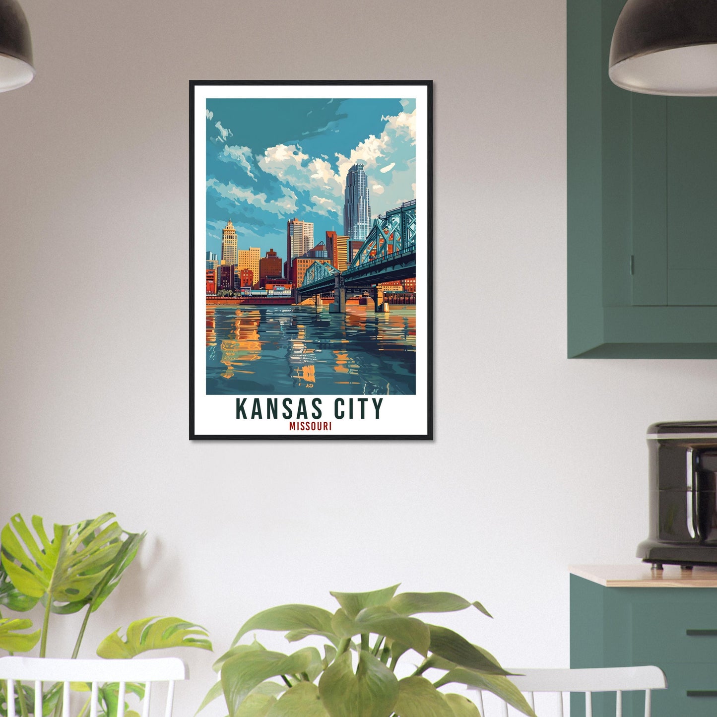 Kansas City Travel Print Missouri Home Decoration USA City Wall Art Gift Wall Hanging Art Lover Missouri Artwork Kansas City Travel Poster