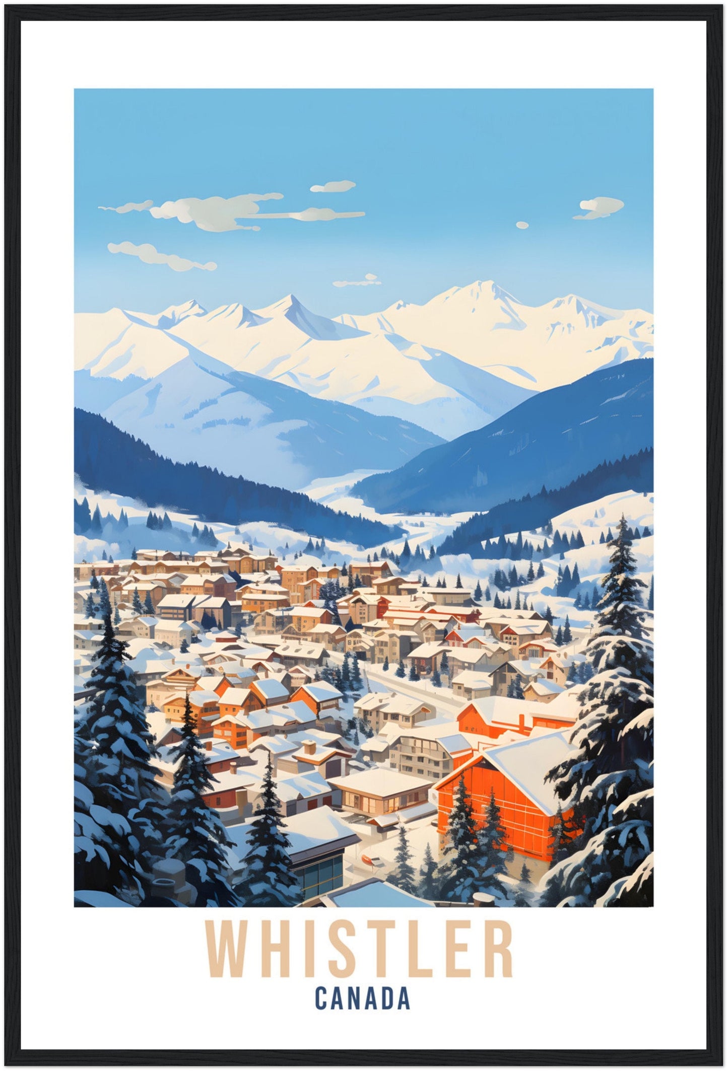 Whistler Travel Print Wall Art Whistler Canada Wall Hanging Home Decoration Whistler Gift Cityscape Wall Art Print Whistler Canada Poster