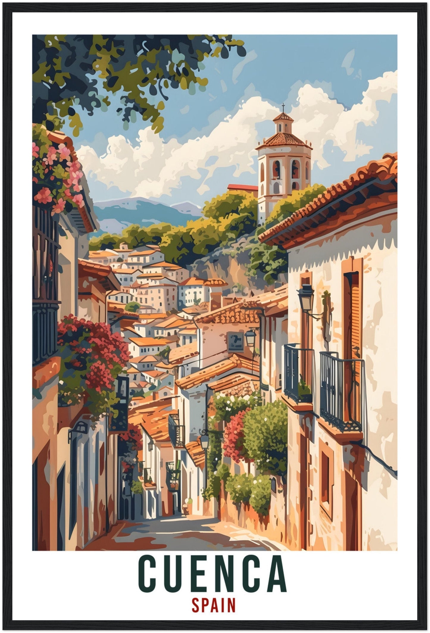 Cuenca Travel Print Spain Home Decoration Spanish City Wall Art Gift Wall Hanging Art Lover Cuenca Spain Artwork Cuenca Travel Poster