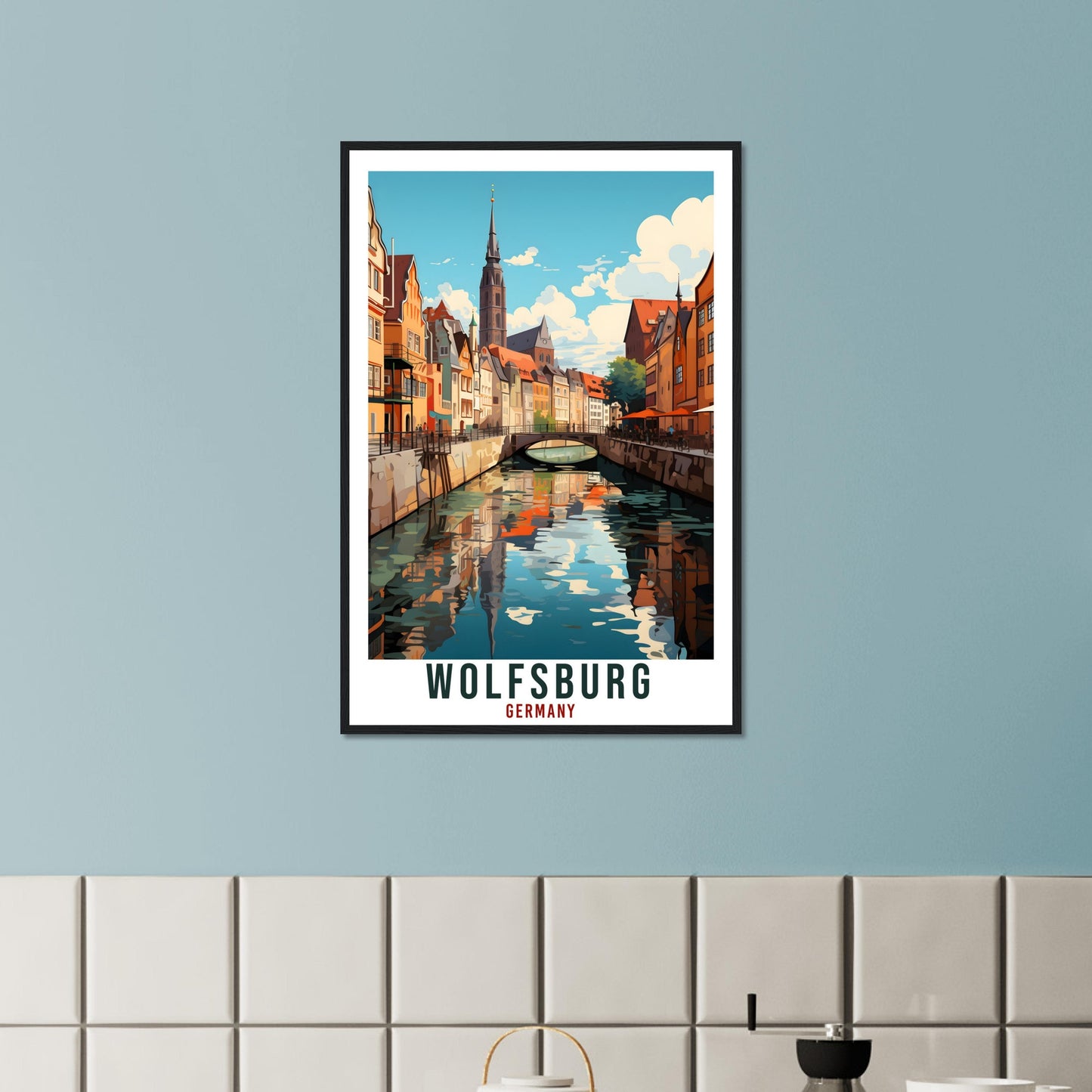 Wolfsburg Travel Poster Germany Home Decor Wolfsburg German City Wall Art Gift Wall Hanging Art Lover Germany Artwork Wolfsburg Travel Print