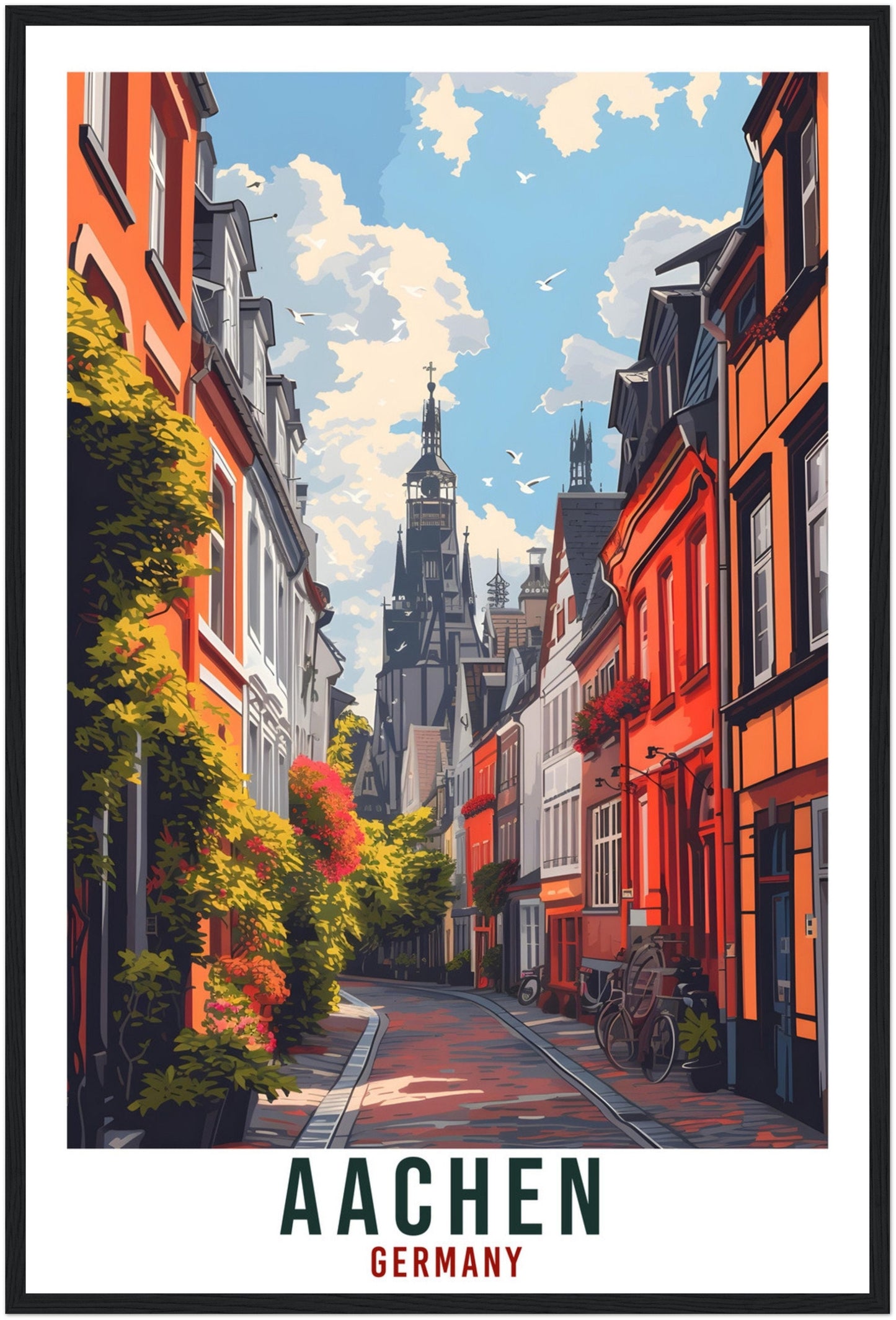 Aachen Print Travel Gift Germany Home Decoration Aachen German Wall Art Gift Wall Hanging Art Lover Germany Artwork Aachen Travel Poster