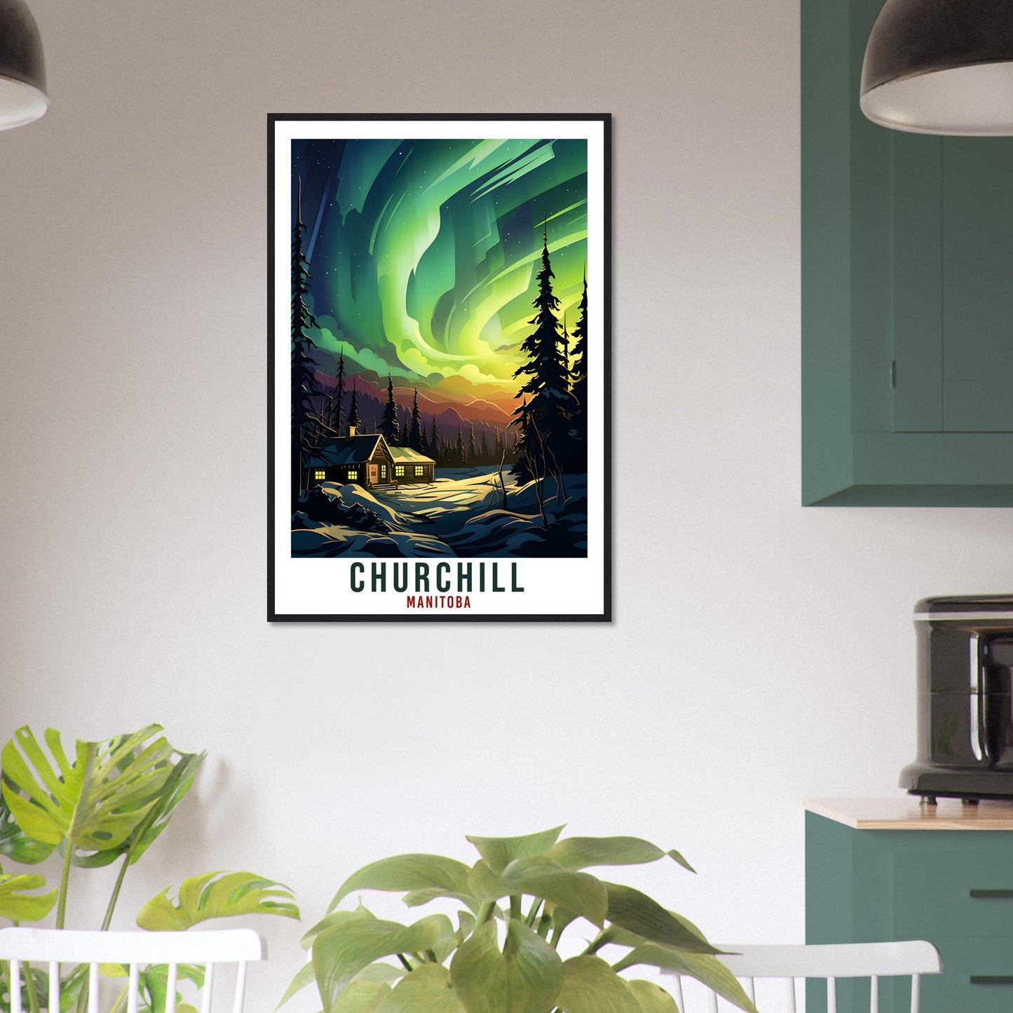 Churchill Travel Print Manitoba Northern Lights Wall Art Wall Hanging Travel Art Gift Churchill Travel Poster Canada Decor Artwork Art Lover