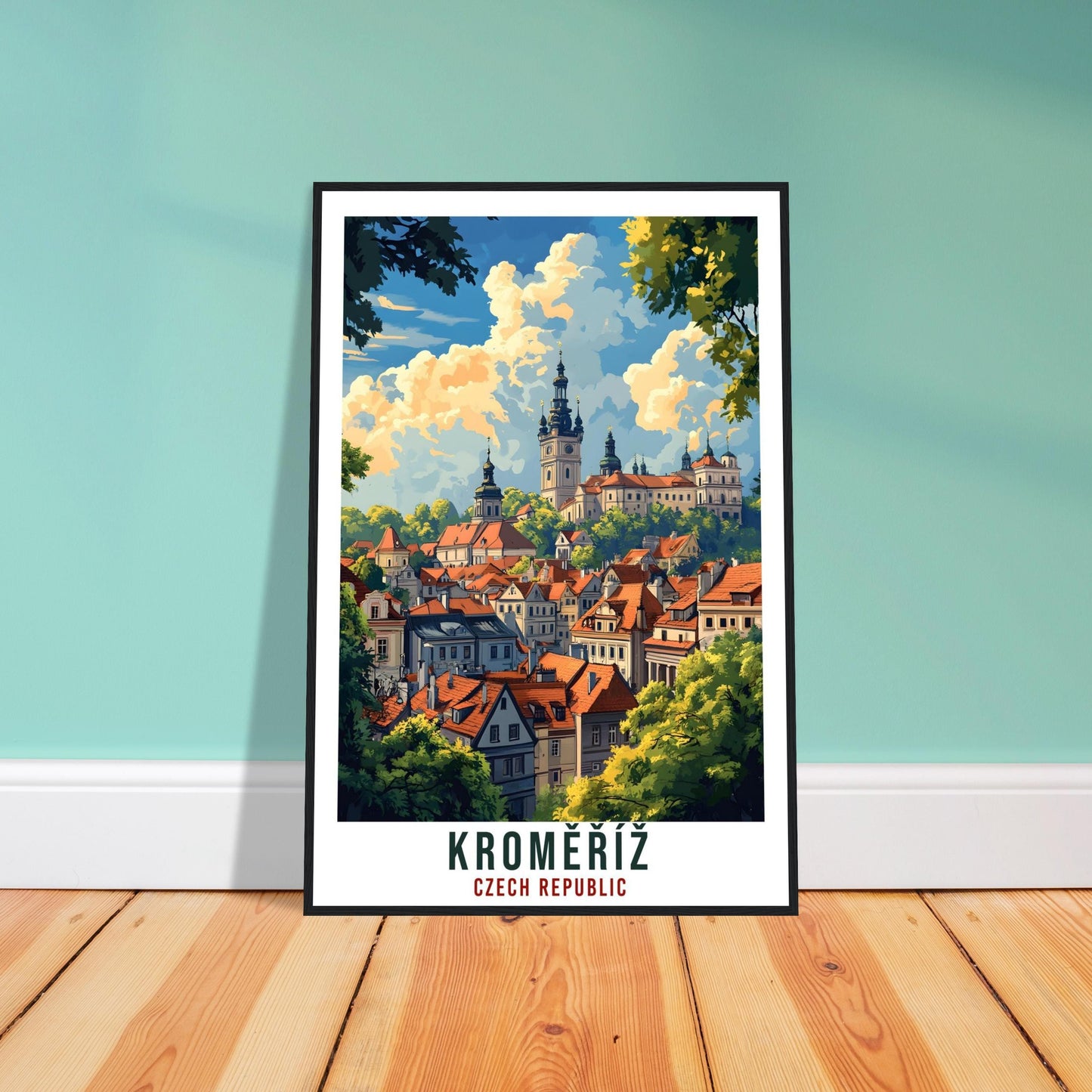 Kroměříž Travel Print Czechia Home Decor Kroměříž Wall Art Gift Wall Hanging Art Lover Kroměříž Czech Republic Artwork Travel Poster Artwork