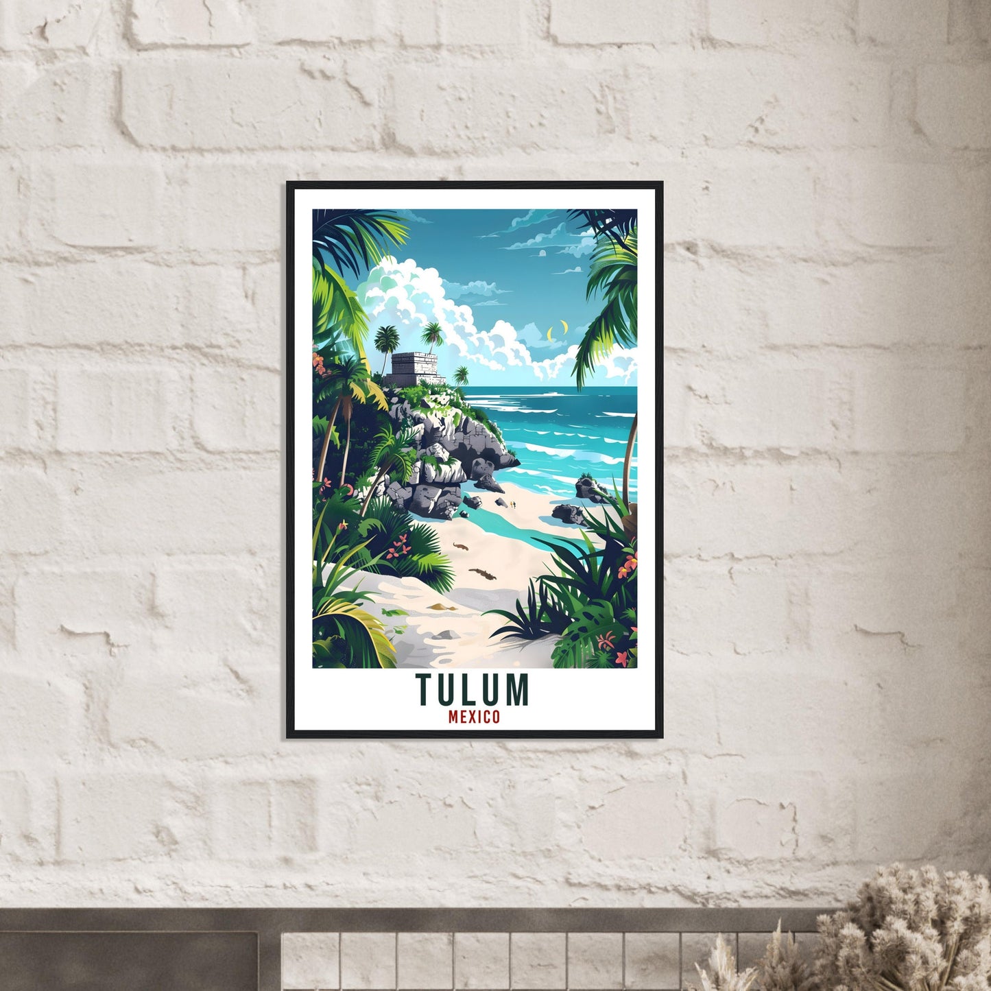 Tulum Mexico Travel Print Mexico Wall Art Wall Hanging Home Décor Tulum Gift Mexico Landmark Artwork Travel Art Mexican Tulum Travel Poster
