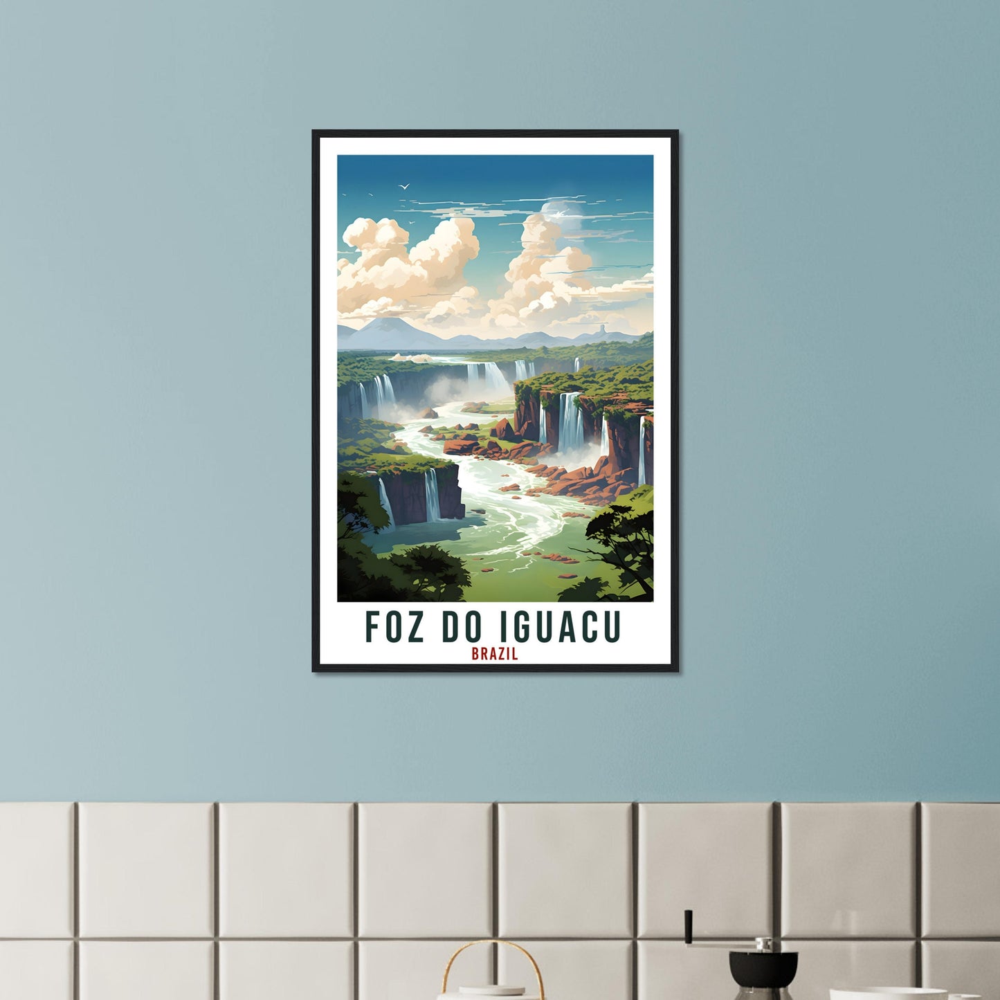 Foz Do Iguacu Travel Print Wall Art Foz Do Iguacu Brazil Wall Hanging Artwork Art Gifts Foz Do Iguacu Travel Poster Brazil Art Lovers Gift