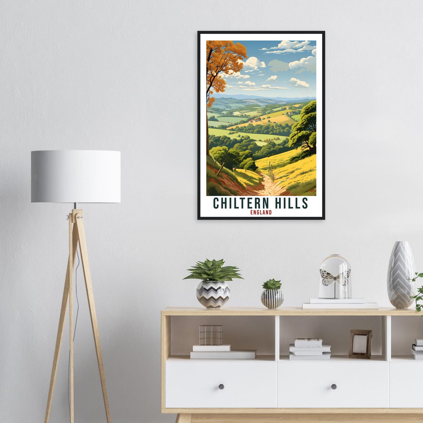 Chiltern Hills Travel Print English Wall Art Home Decor Wall Hanging Travel Art Gift Chiltern Hills Travel Poster England Landscape Artwork