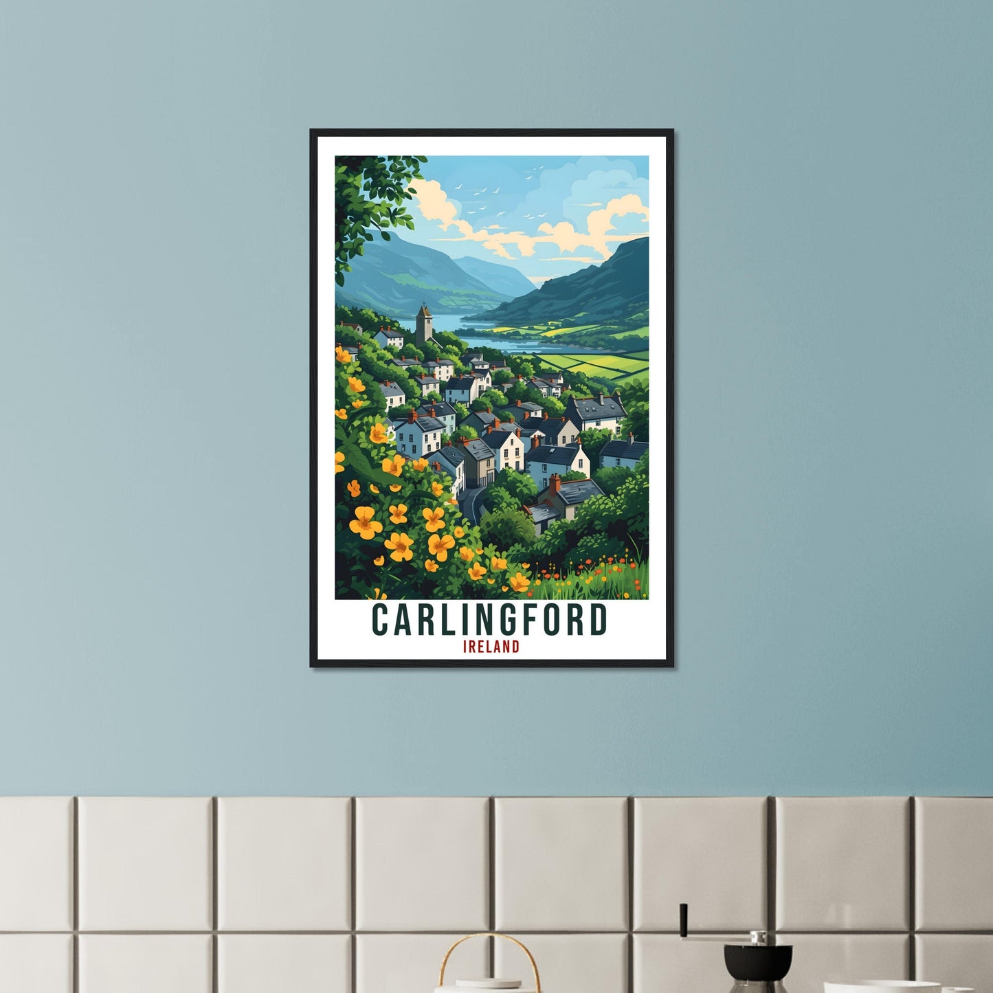 Carlingford Travel Print Ireland Home Decoration Ireland Wall Art Gift Wall Hanging Art Lover Irish Artwork Carlingford Irish Travel Poster