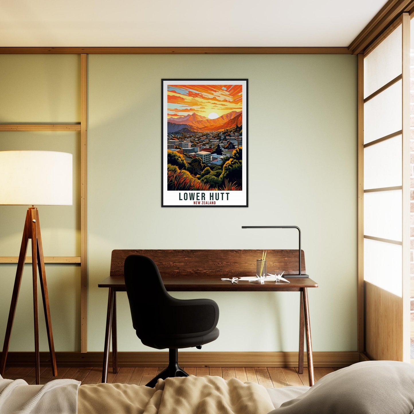 Lower Hutt Travel Print Wall Art Lower Hutt New Zealand Home Decor Artwork Art Gift Lower Hutt Travel Poster New Zealand Art Lovers Gift